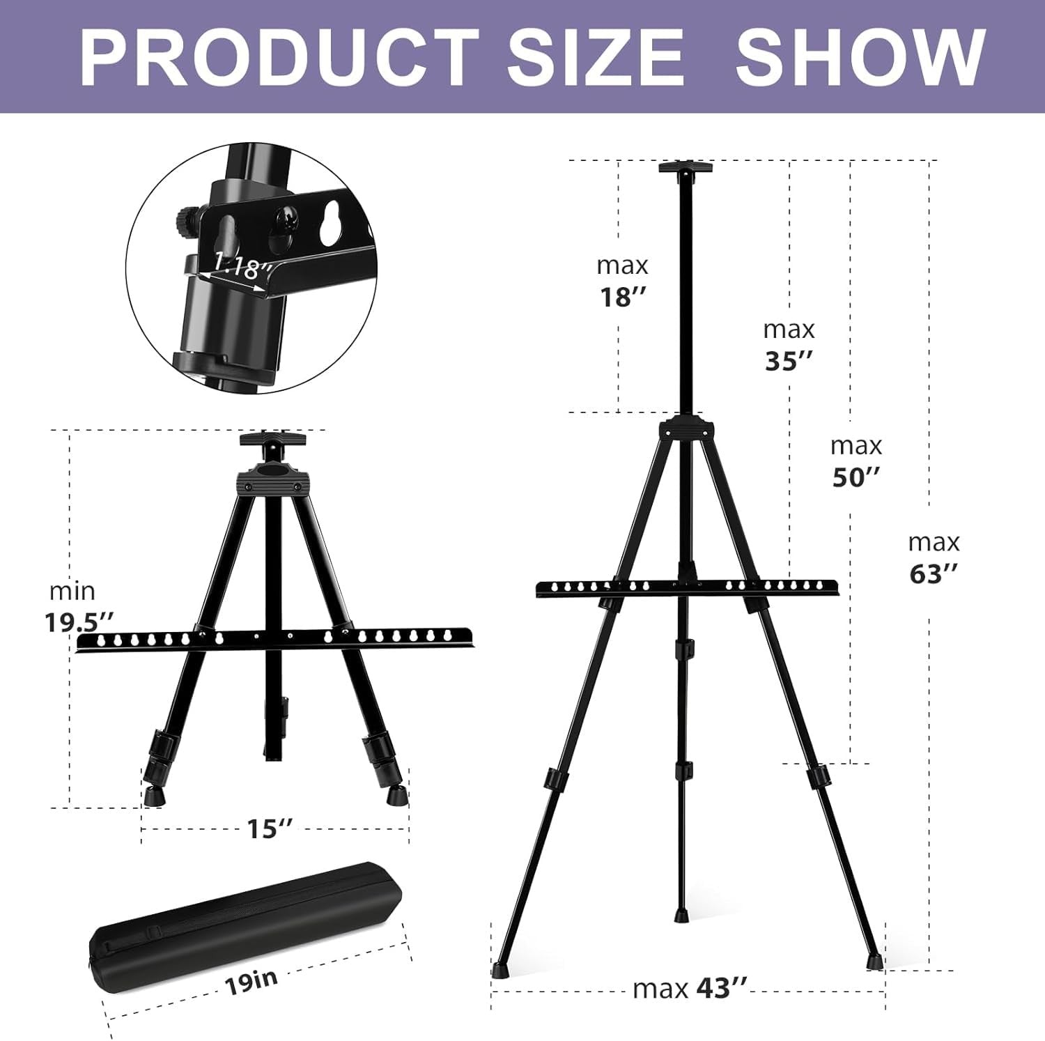AROIC art painting artist easel stand, portable display easel for painting and sketching, adjustable and lightweight for artists.