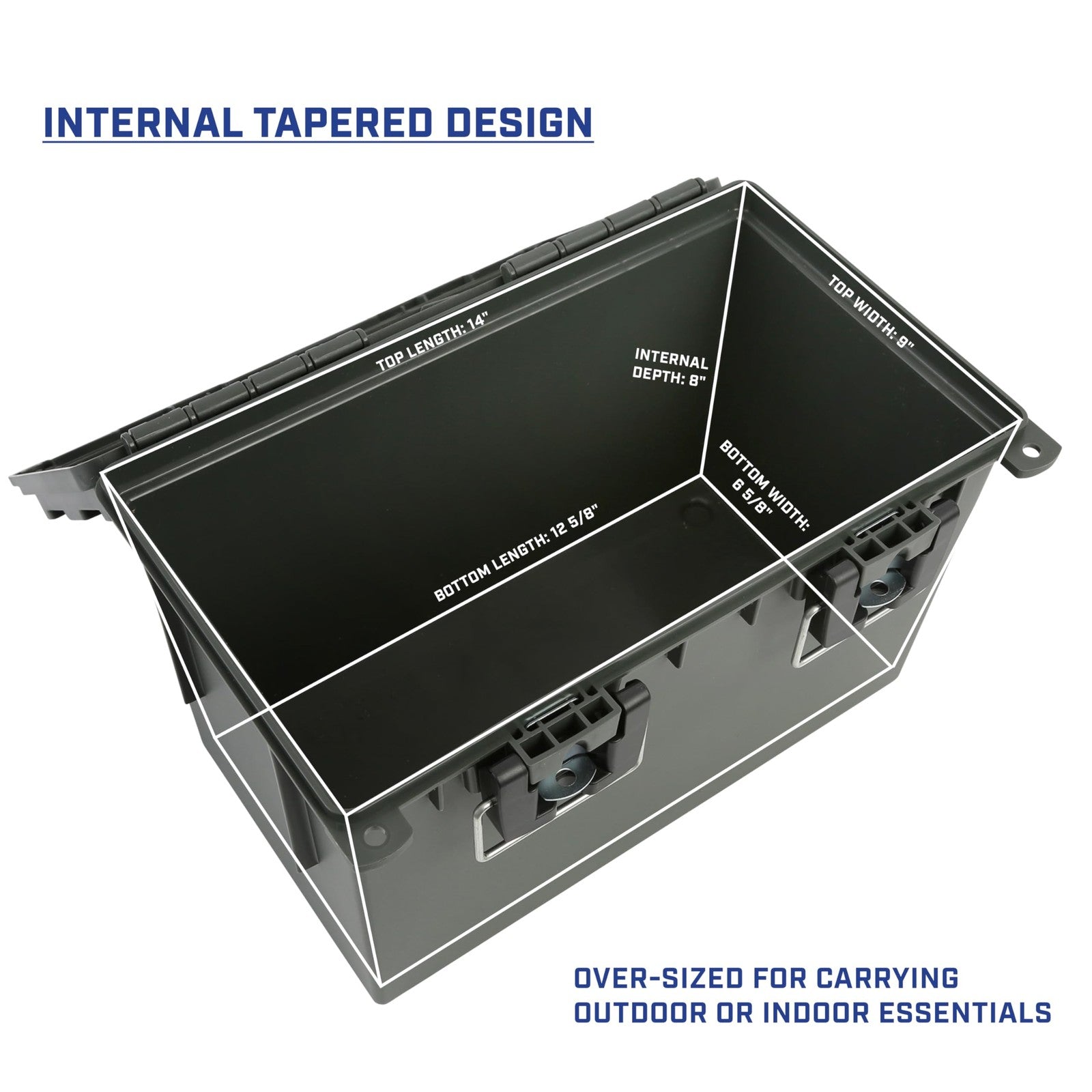 Two Sheffield XL storage bins with lids stacked together, showing clear plastic construction and secure lid design.