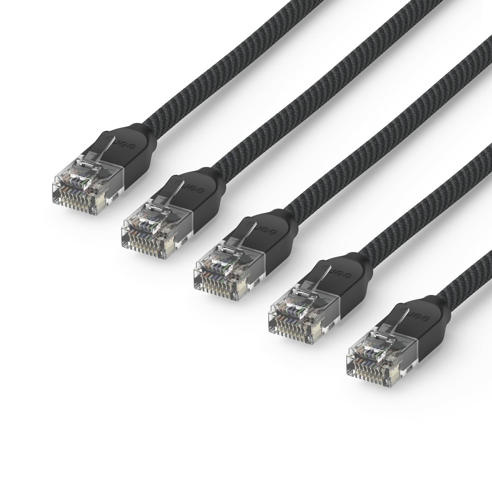eero CAT6a Ethernet cable 3-foot pack supporting 10 gigabit+ speeds, with five high-performance network cables.