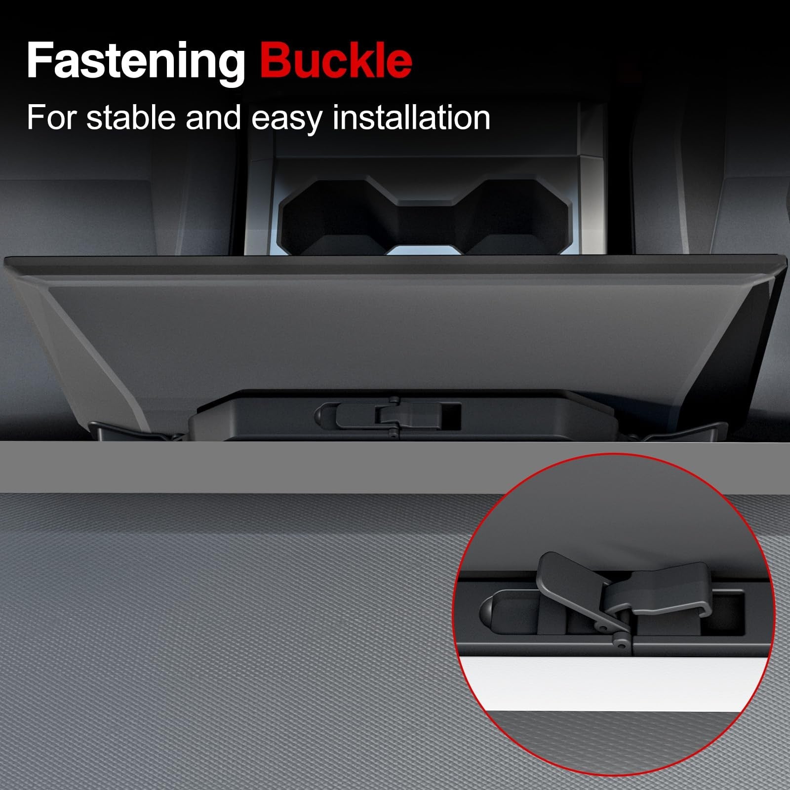 Foronetry Under Screen Storage Box with anti-slip silicone lining, designed for organized under-screen storage solutions.