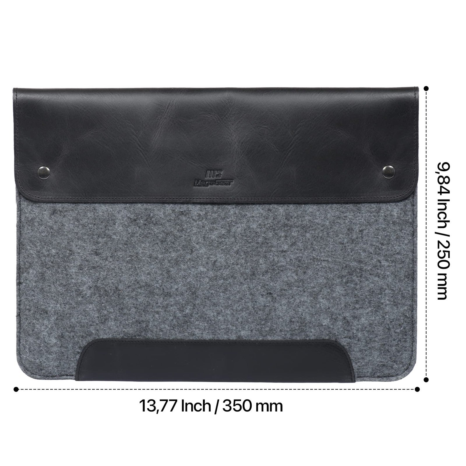 MegaGear genuine leather and fleece MacBook bag with sleek design, padded interior, and sturdy zipper for MacBook Pro protection.