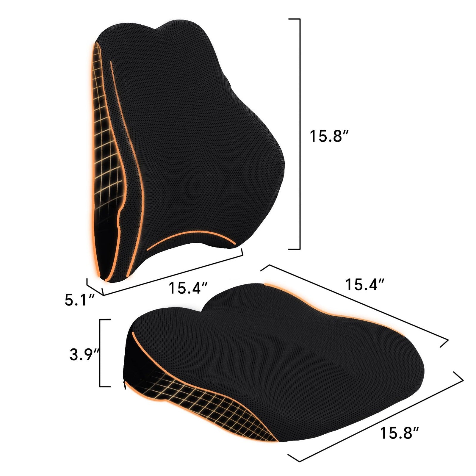 WOWESOTICA wheelchair cushion with lumbar pillow set for adults, featuring ergonomic support and comfortable padding.