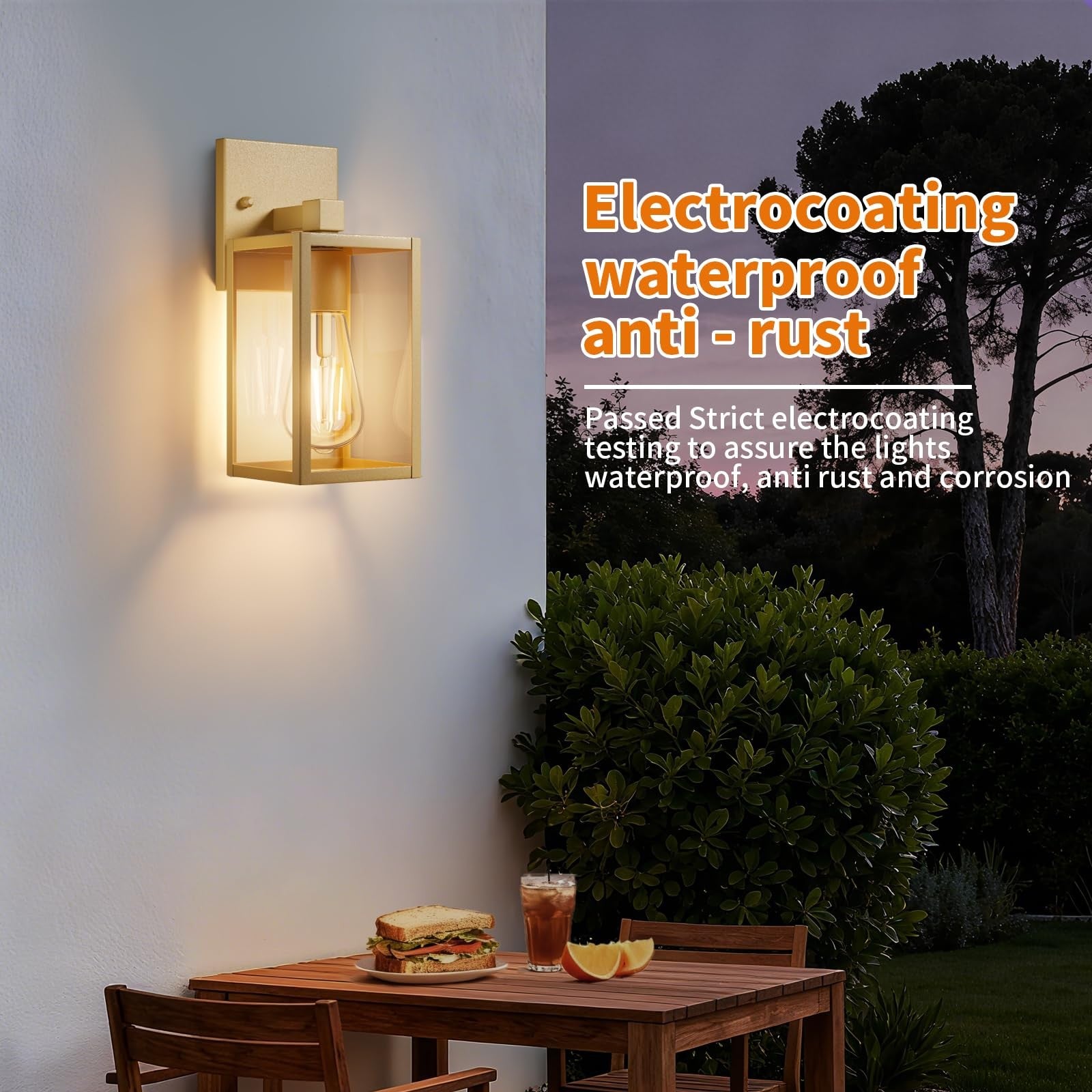 Modern waterproof outdoor wall mount light fixture from FNYUSLET, designed for front porch and exterior outdoor lighting.