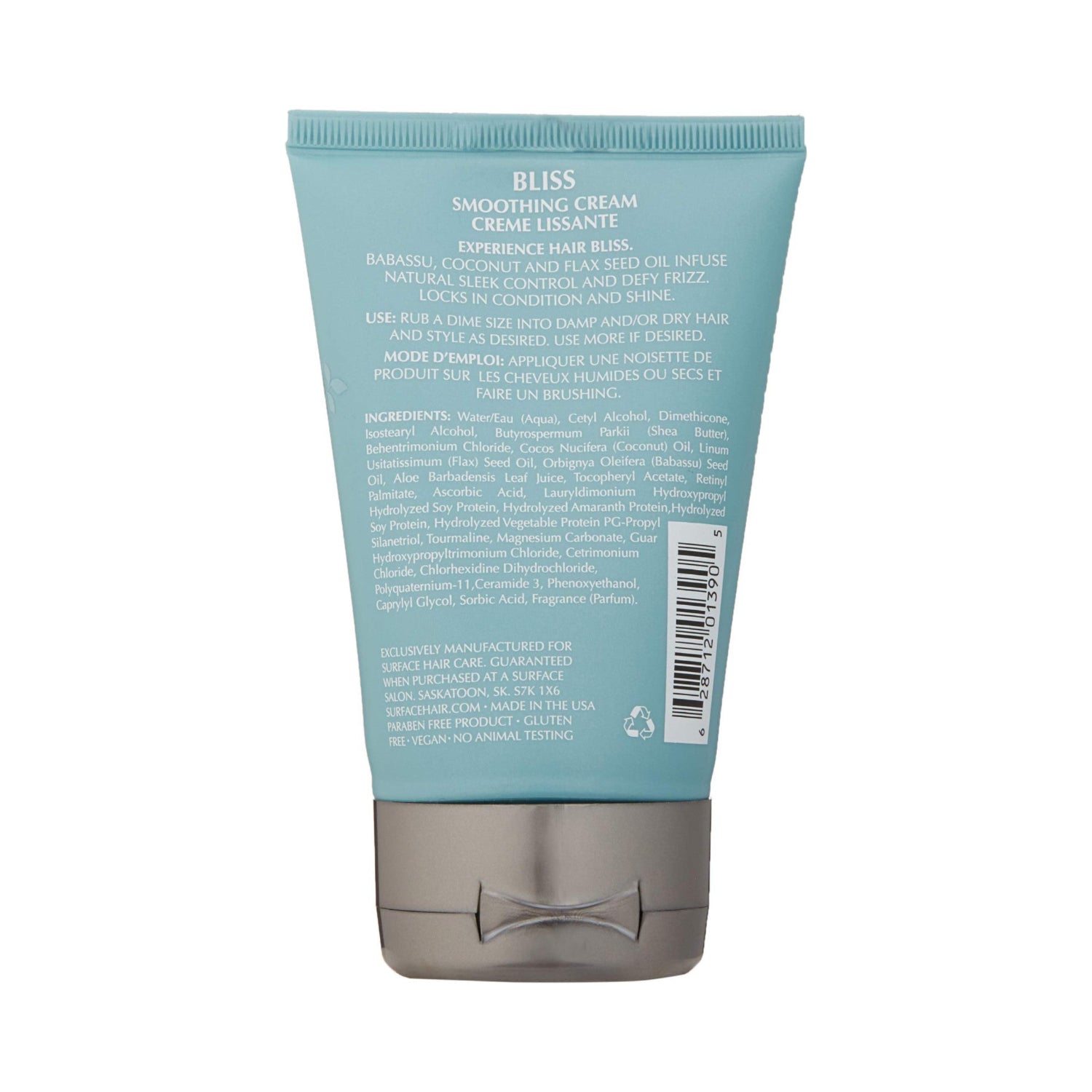 Surface Surface Hair Bliss Smoothing Cream bottle, natural sleek control, smoothes and adds shine to hair.