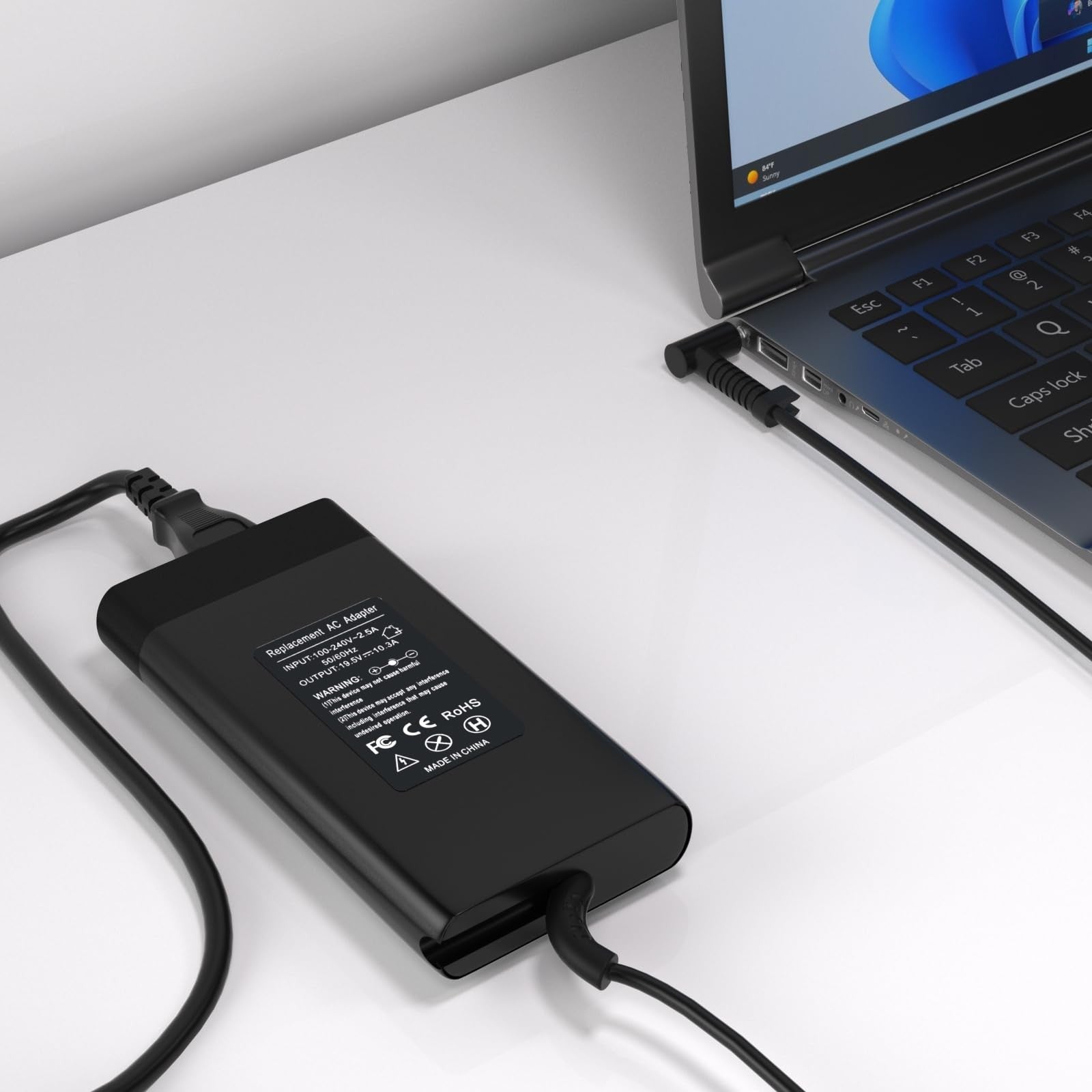 200W laptop charger compatible with HP Victus Gaming 15/16 and HP Omen, unbranded, with power cable and connector.