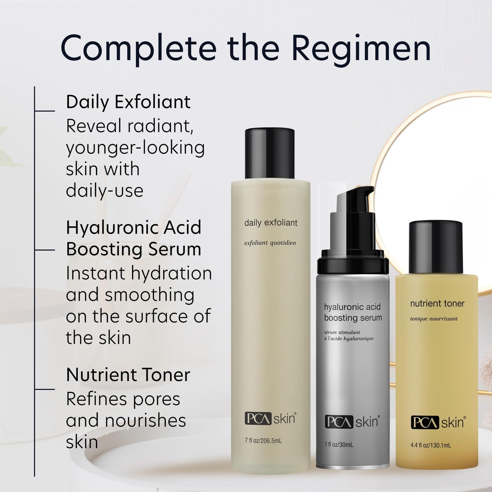 PCA SKIN Daily Face Exfoliant Cleanser with moisturizing formula, gentle face wash shown in a clear bottle with white cap.