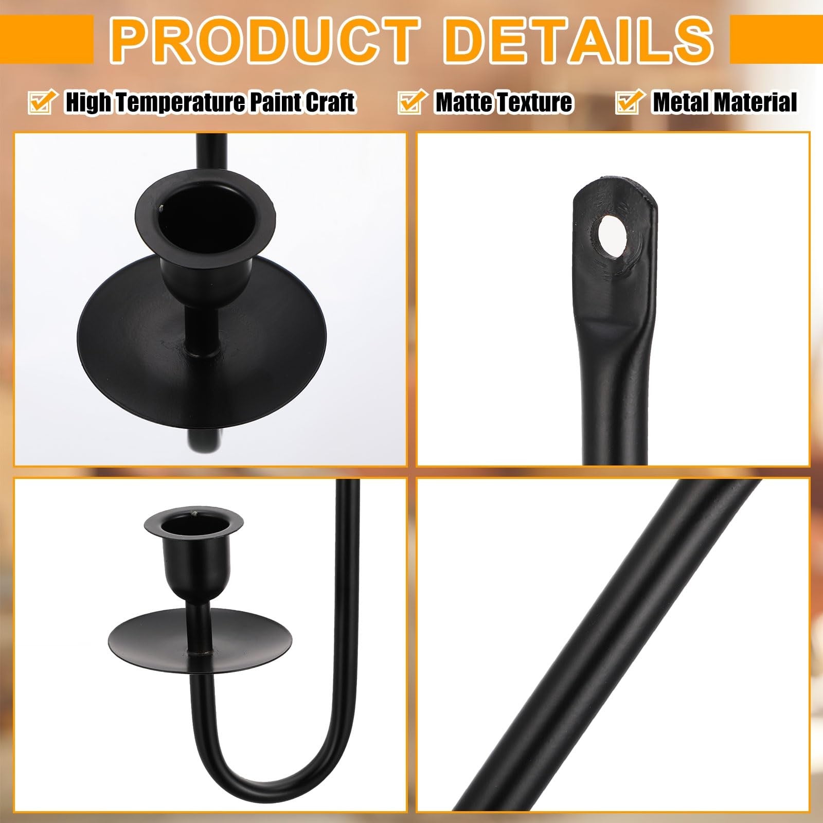 Tessco for you metal wall mount candle sconce with 9.6-inch LED flameless taper can, featuring a sleek black finish and decorative design.