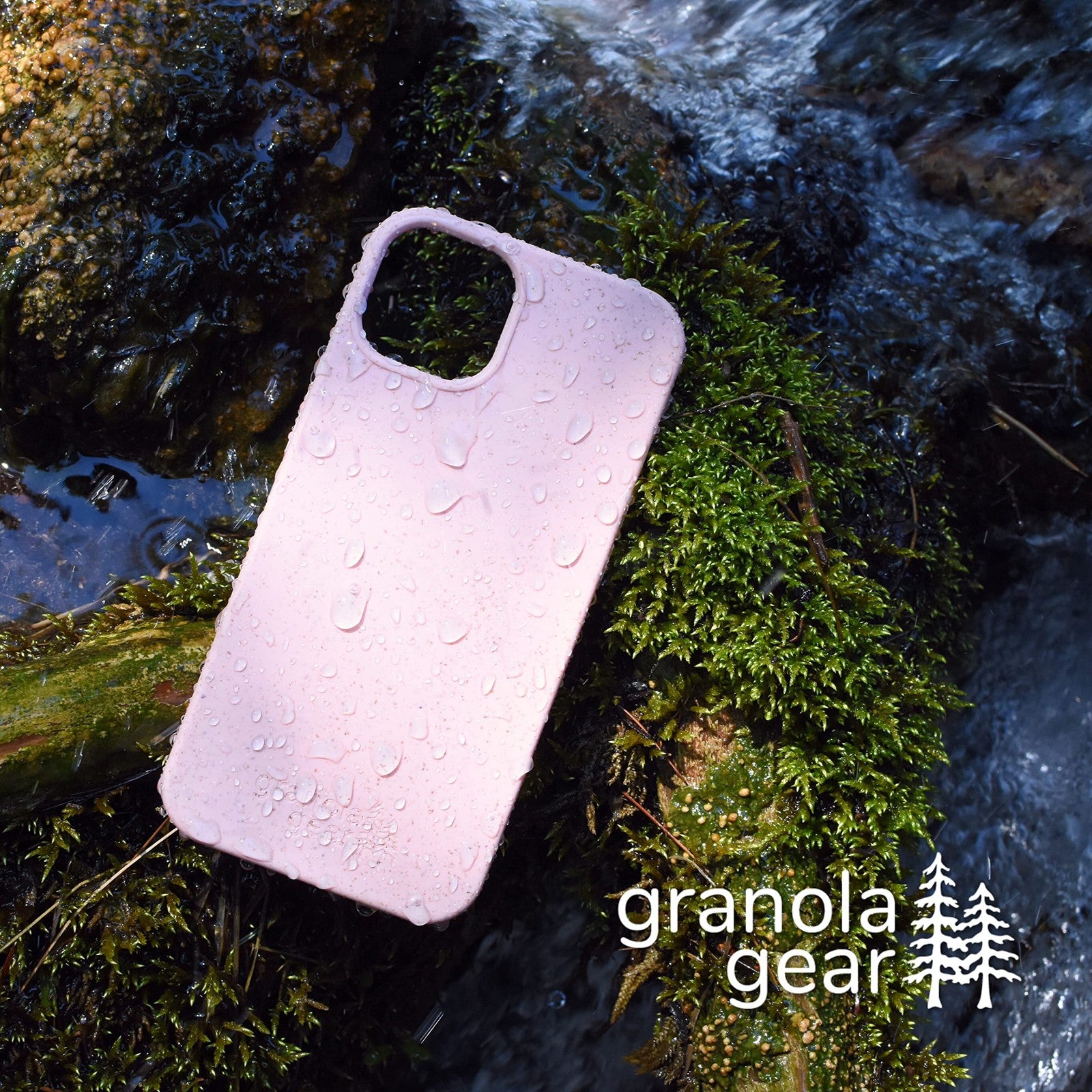 Eco by GranolaGear biodegradable phone case for iPhone 16 Pro, showing textured eco-friendly material and precise cutouts.