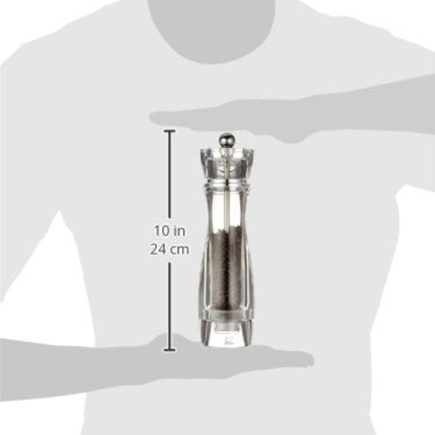 Peugeot Vittel pepper mill, 9-inch height, with classic wooden design and adjustable grind mechanism.