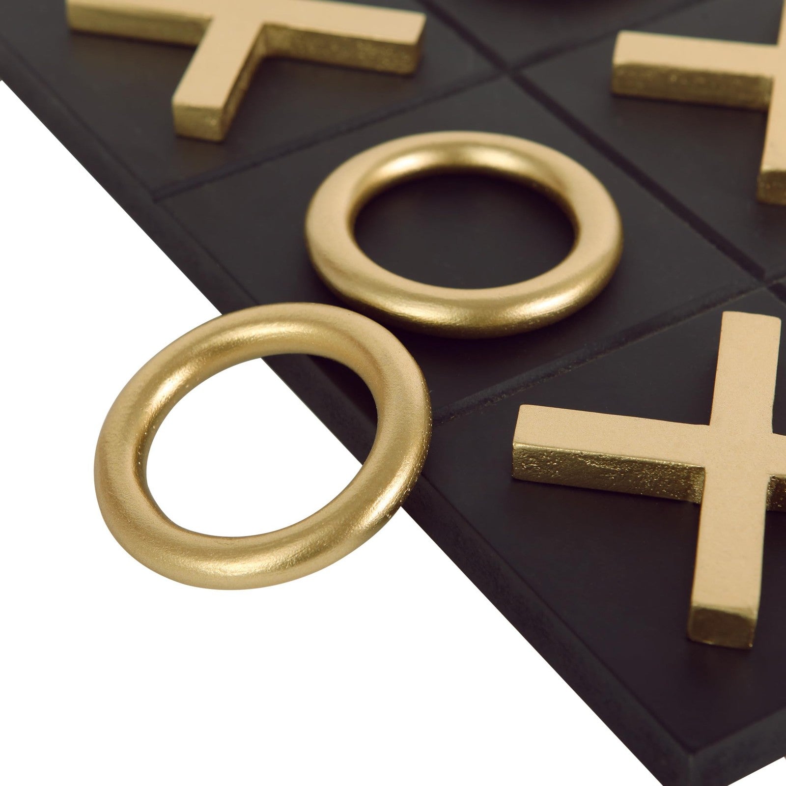 NIKKY HOME 12x12 tic tac toe wood game board on coffee table, modern home decor with game pieces for tic tac toe.