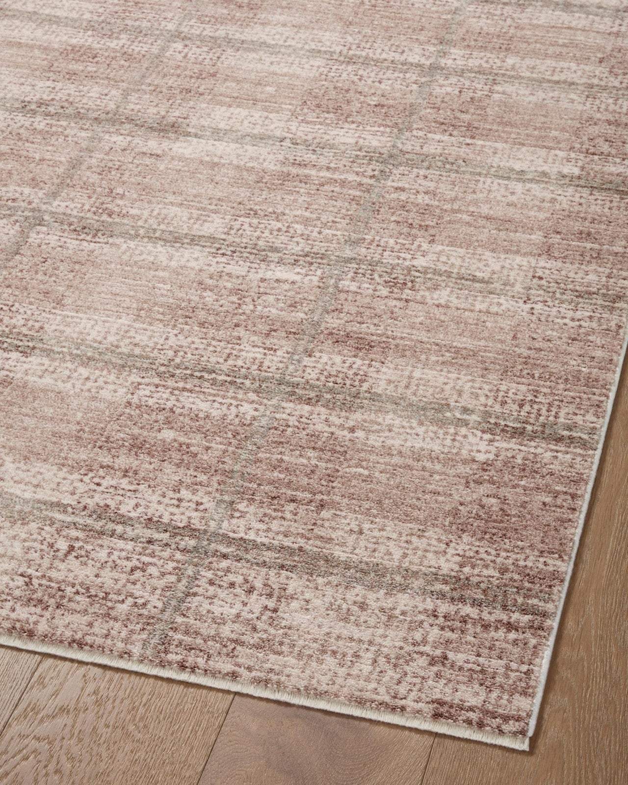 Loloi Angela Rose Ember clay and mist plaid modern polyester area rug 2x4 feet