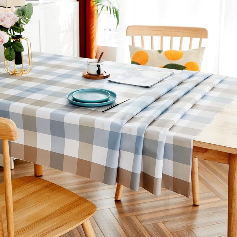 Rectangle vinyl oilcloth tablecloth by Lohascasa with waterproof PEVA and PVC, designed for easy wipeable surface protection.