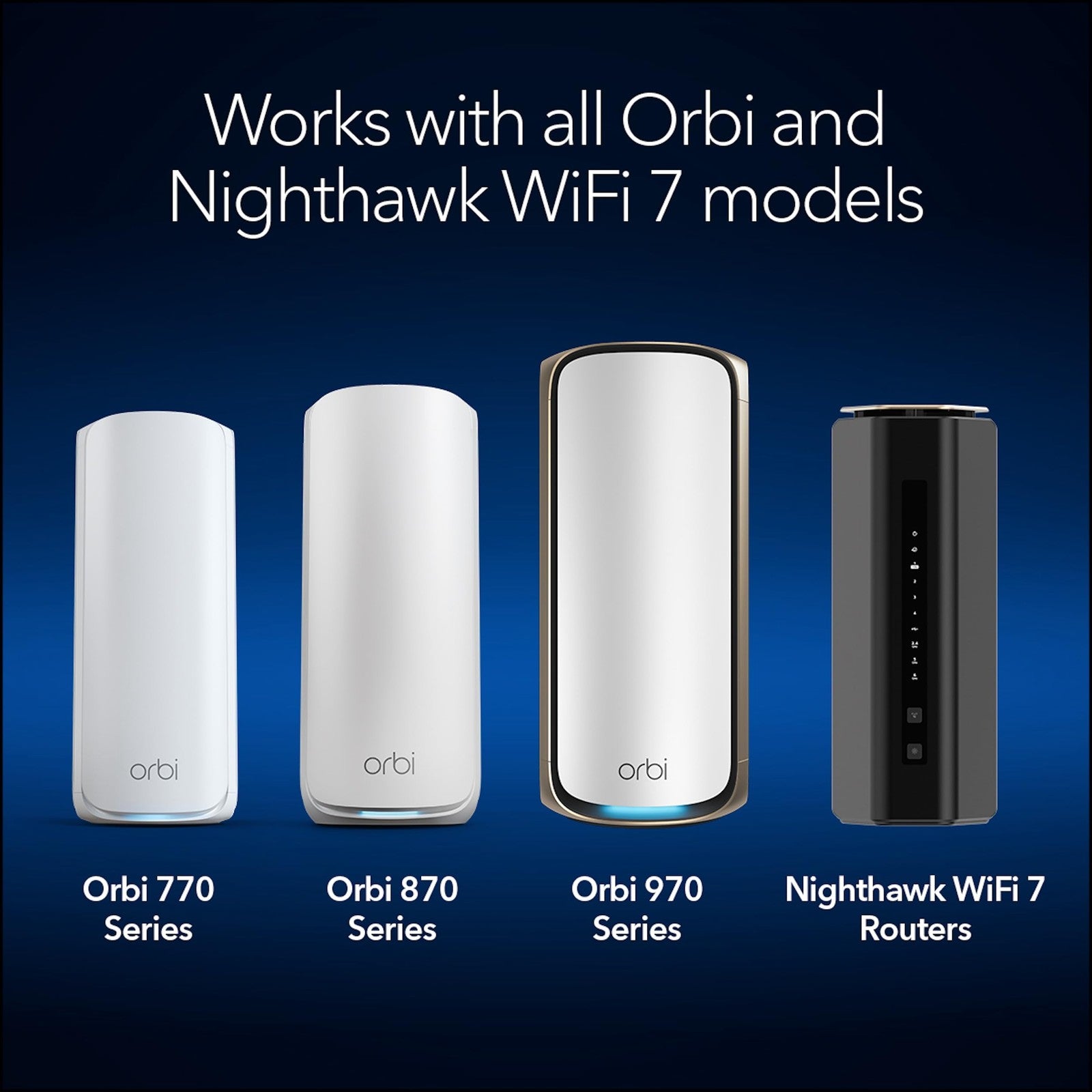 NETGEAR WiFi 7 Wall Mount Kit (RBEWM-10000S) for Orbi and Nighthawk routers, shown with mounting hardware and instructions.