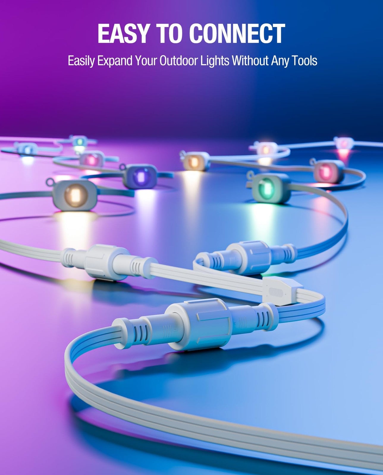 SAYSOLAK Y-splitter for eufy outdoor lights, Y-shaped extension cable for E22 and S4 models, outdoor lighting accessory