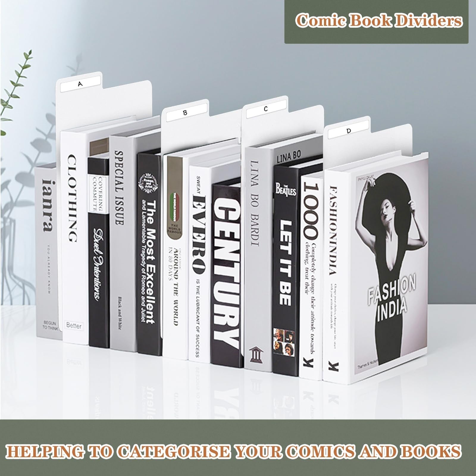 Pyrrhiax 150-piece comic book dividers with tabs, patient divider cards, and card dividers for organizing comic collections.