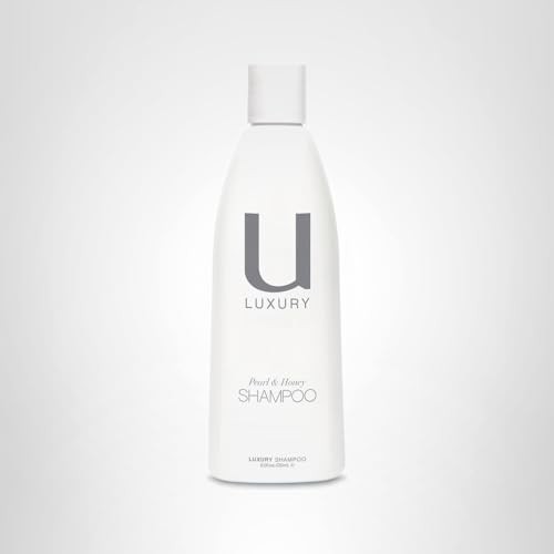 UNITE Hair U:LUXURY Hydrating Shampoo bottle with label, designed to strengthen and repair hair, visible in the image.