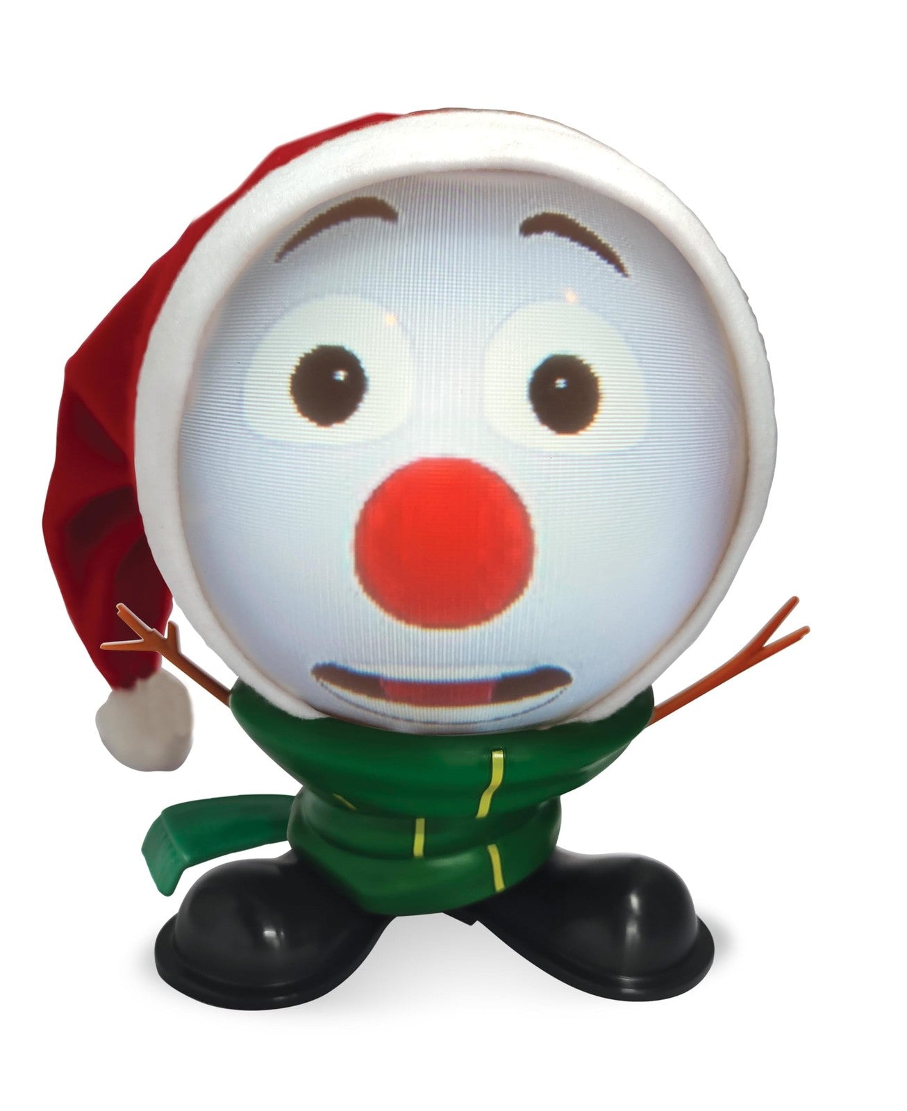 ANIMAT3D Mr. Chill talking animated snowman with built-in projector and speaker, showing a cheerful snowman figure with colorful accessories.