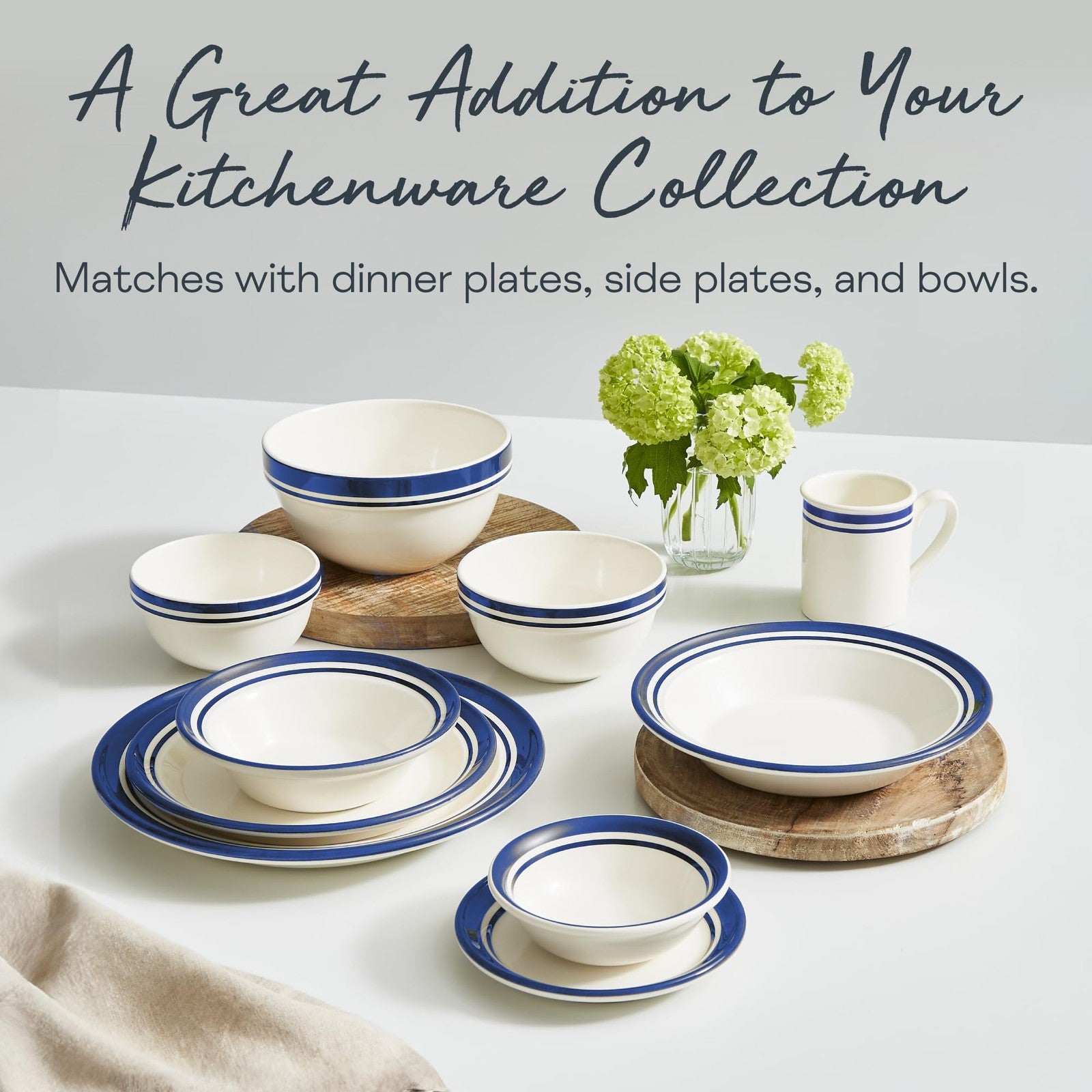 Set of four Portmeirion Potter's Stripe 8-inch salad plates with colorful striped earthenware design.