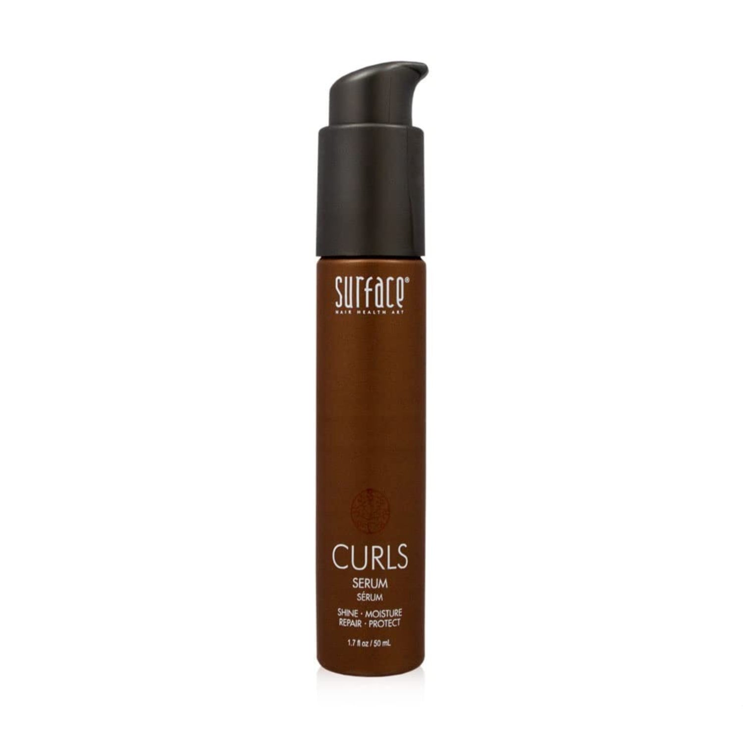 Surface Hair Curls Serum for repairing, protecting, and moisturizing curly hair with a lightweight, nourishing formula.