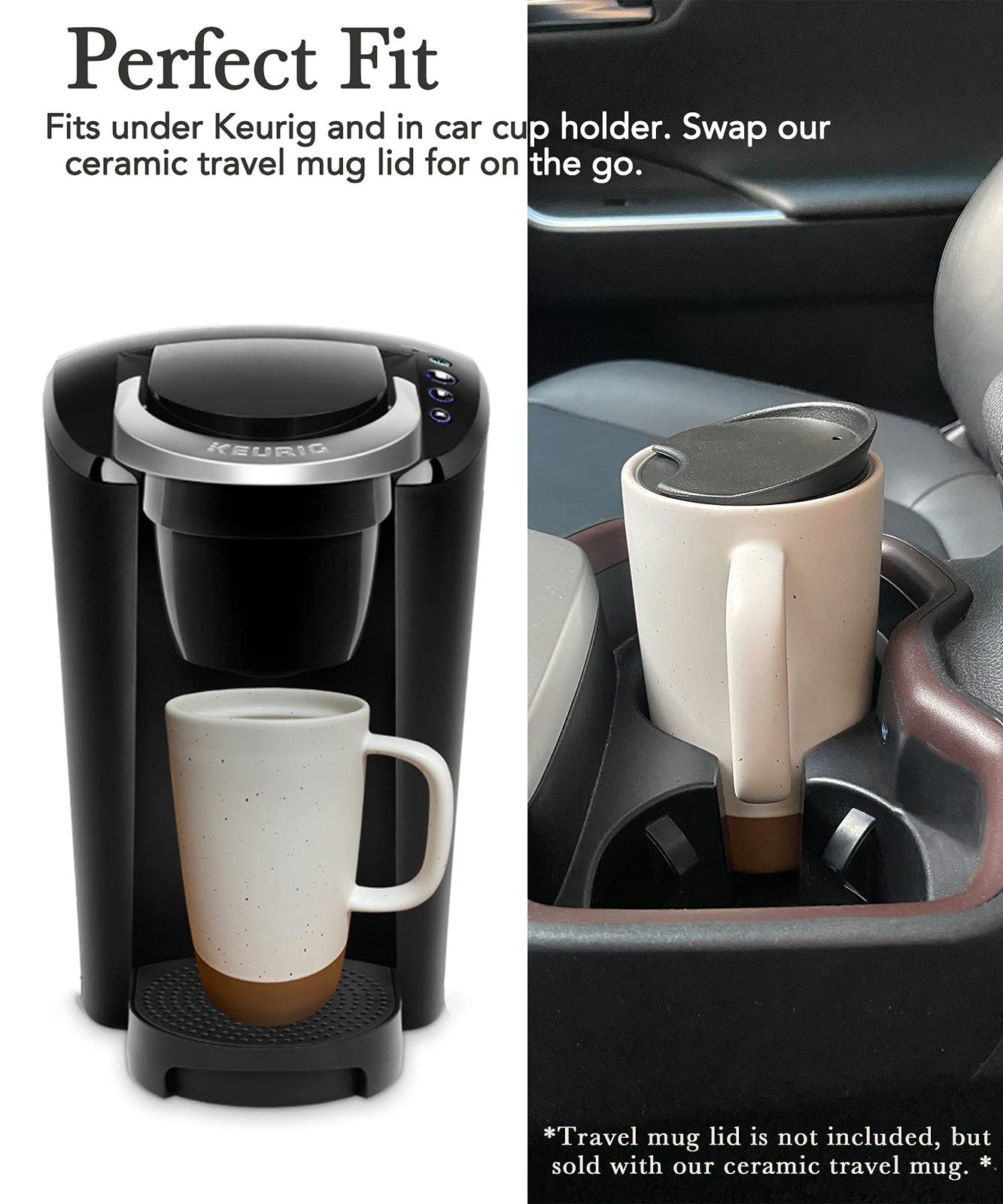 Large Mora Ceramics Hit Pause tea mug with loose leaf infuser, featuring a stylish ceramic design and a comfortable handle.
