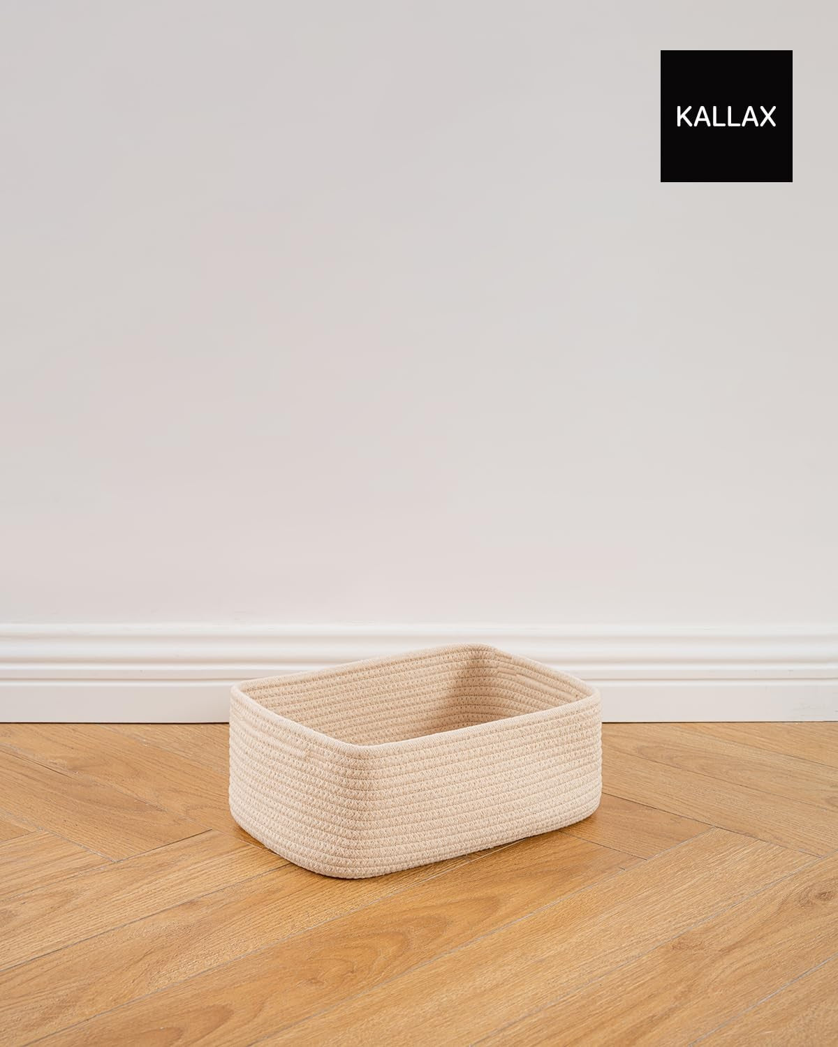 KALLAX small woven storage basket measuring 12 x 8 x 4.5 inches, ideal for organizing and decorative use in home.
