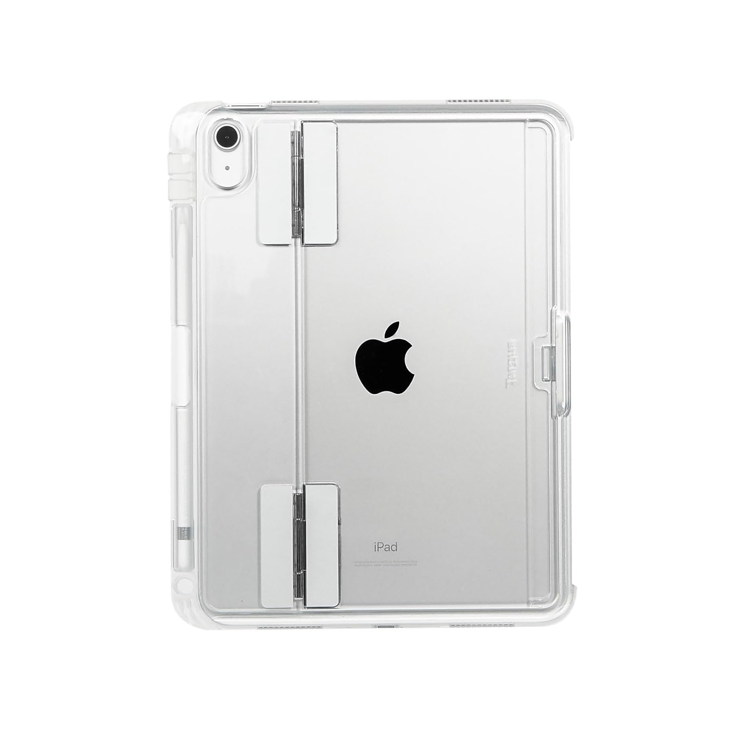 Targus clear protective case with kickstand for 10.9-inch iPad 10th Gen, shock-absorbent and click-in design.