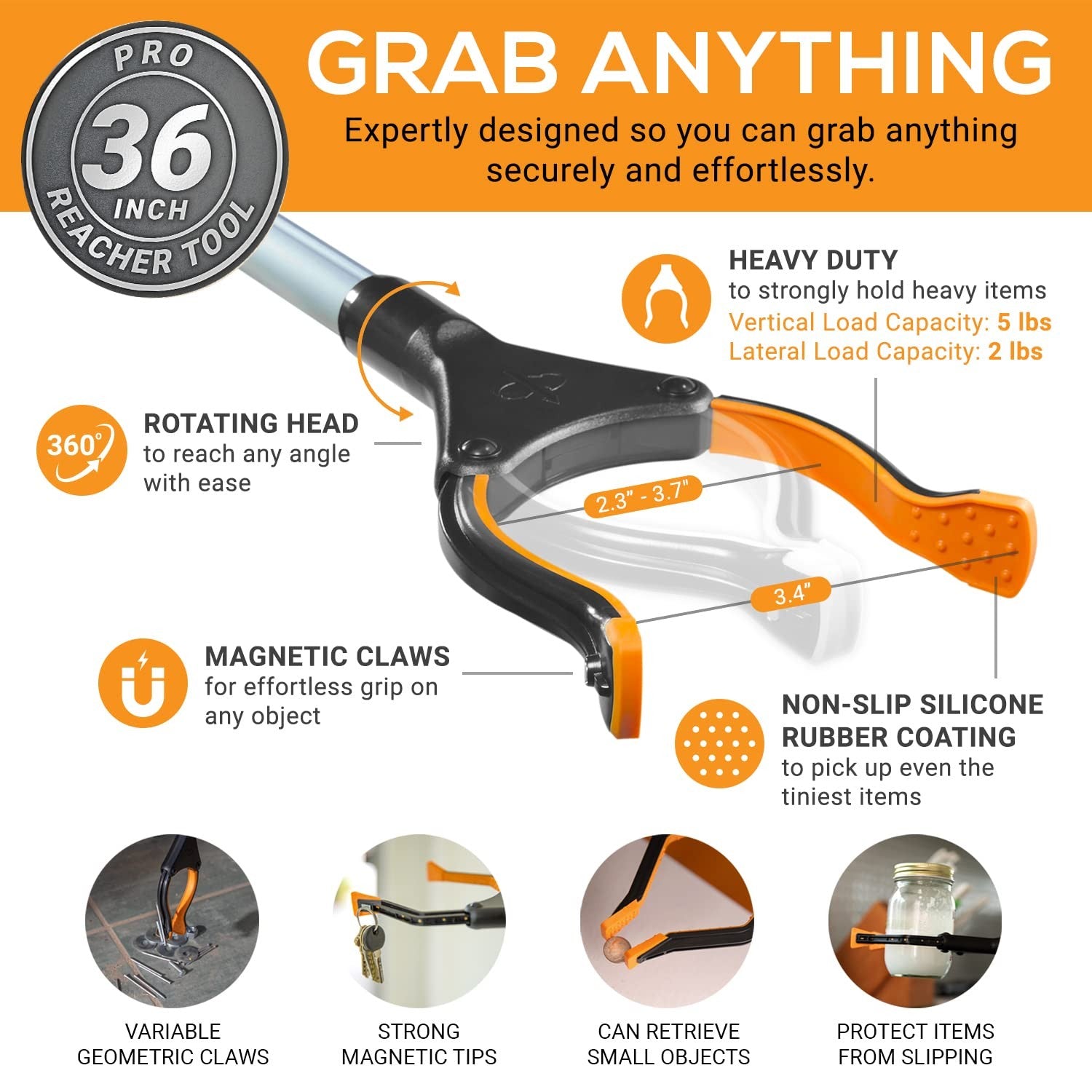 Unbranded Ezpik Grip Aid Tool grabber with magnets, senior trash picker and reacher for easy grasping and picking up objects.