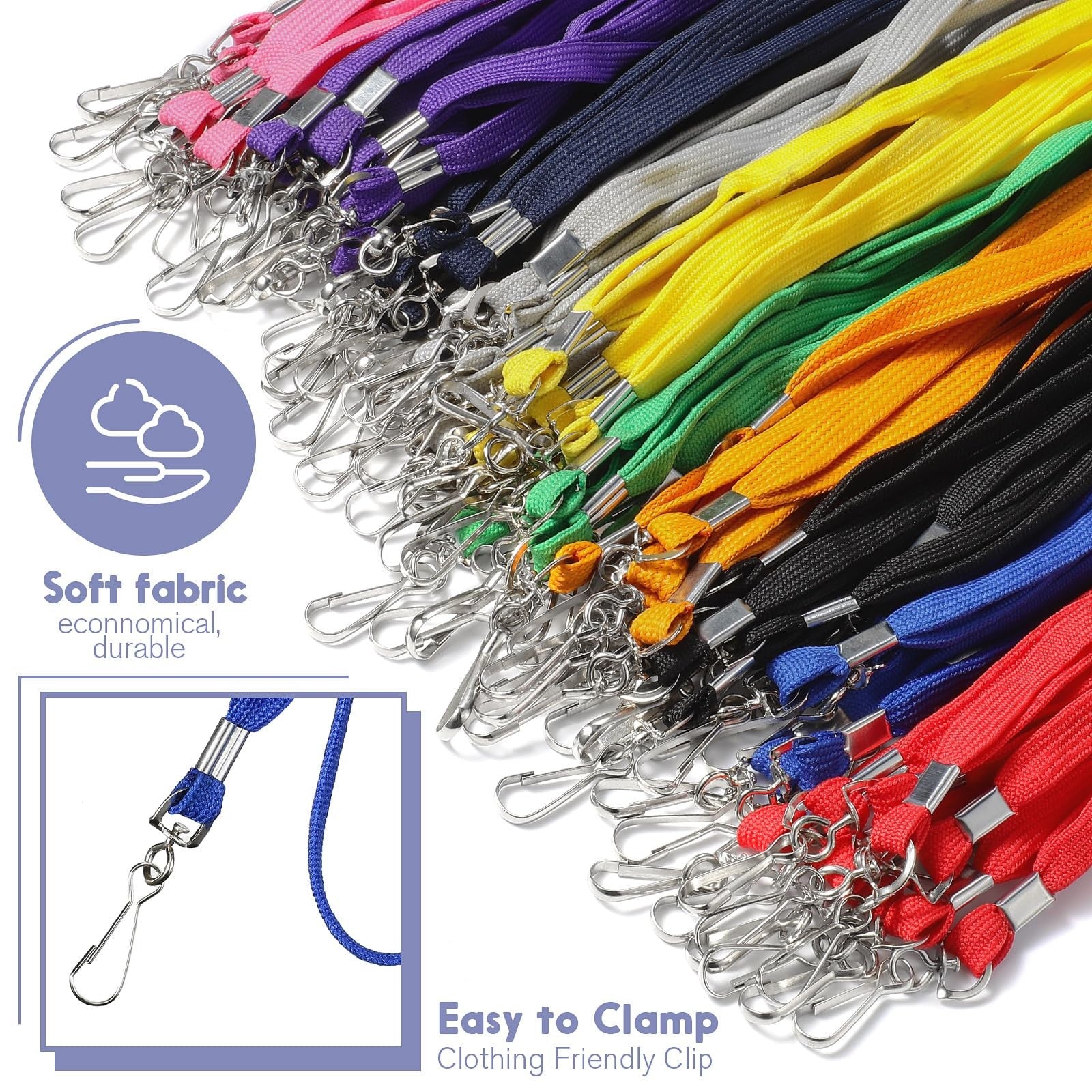 Marspark 200 set of clear ID badge lanyards with name tags and holders, ideal for cruise and event identification.