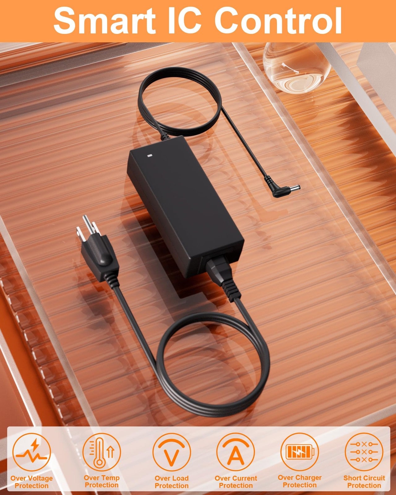 VASTHOME 120W charger for Inogen One portable oxygen concentrators, with power adapter and connection cable visible.
