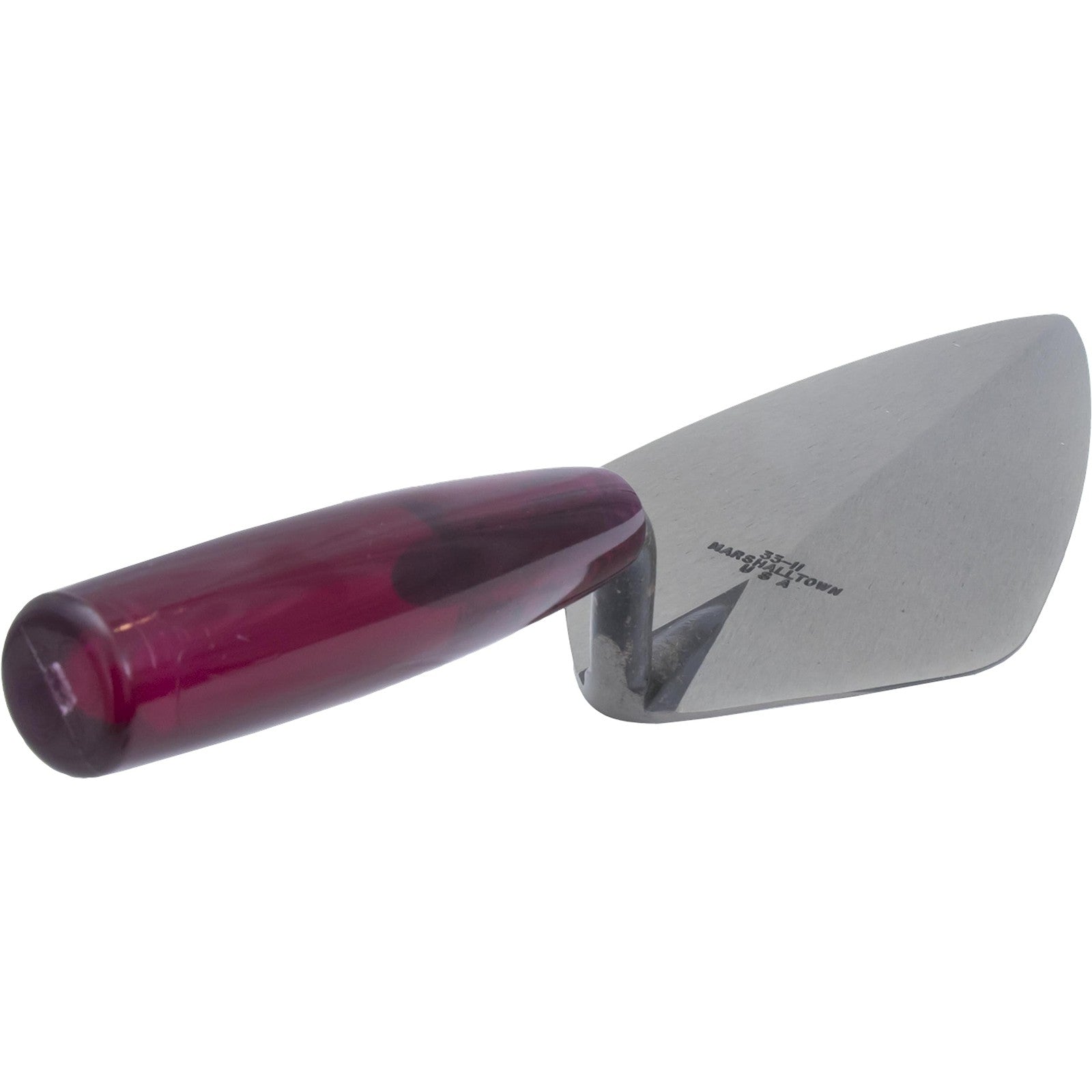 Marshalltown London Brick Trowel with wood handle, 11 x 4 7/8 inch masonry tool for bricklaying and mortar application.