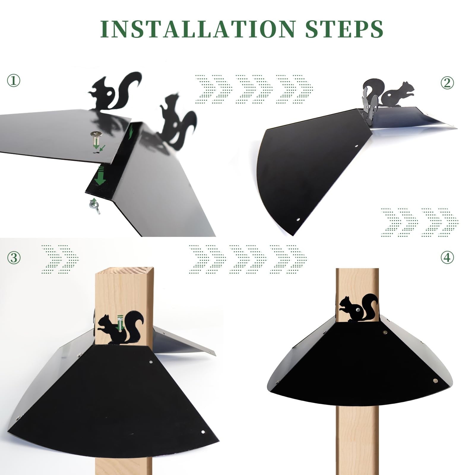 RELIY metal squirrel baffle for 4x4 post, 18-inch outdoor wood bird feeder baffle designed to keep squirrels away from bird feed