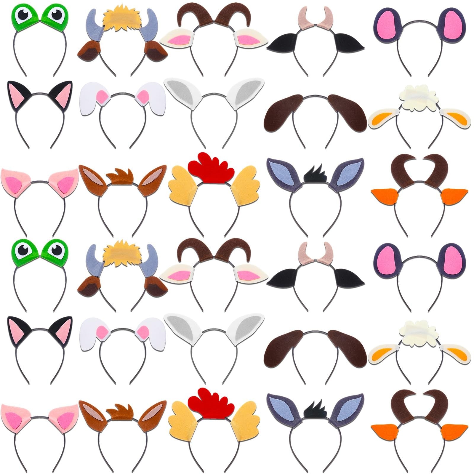 Kigeli jungle animal safari headbands with animal ears, perfect for photos and kids' dress-up, featuring colorful jungle animal designs.