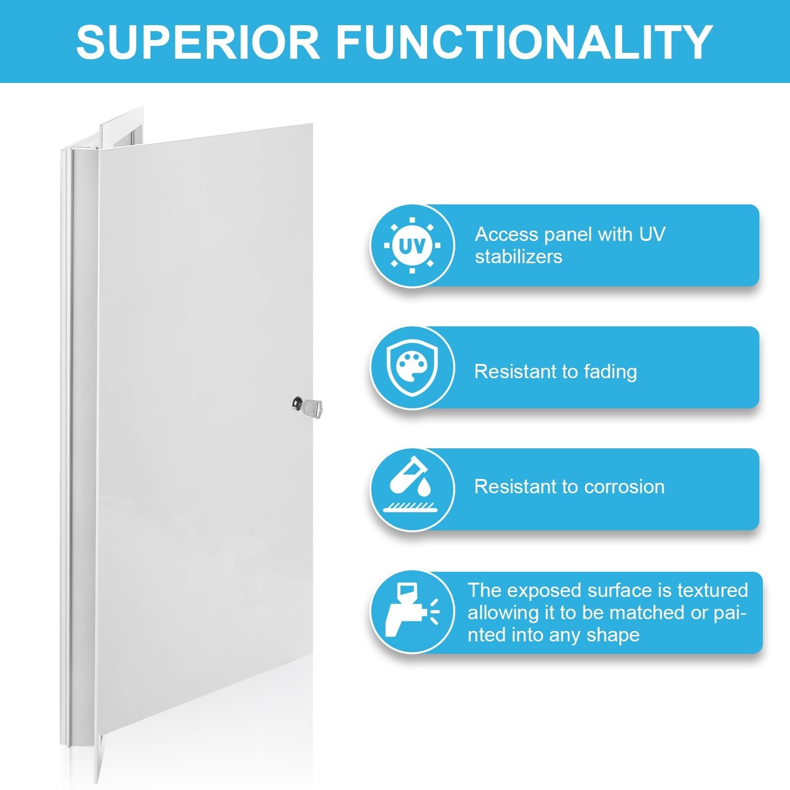 Qlyyopsk drywall access panel with lock and key, 16x24 inches, installed in ceiling for easy access and security.
