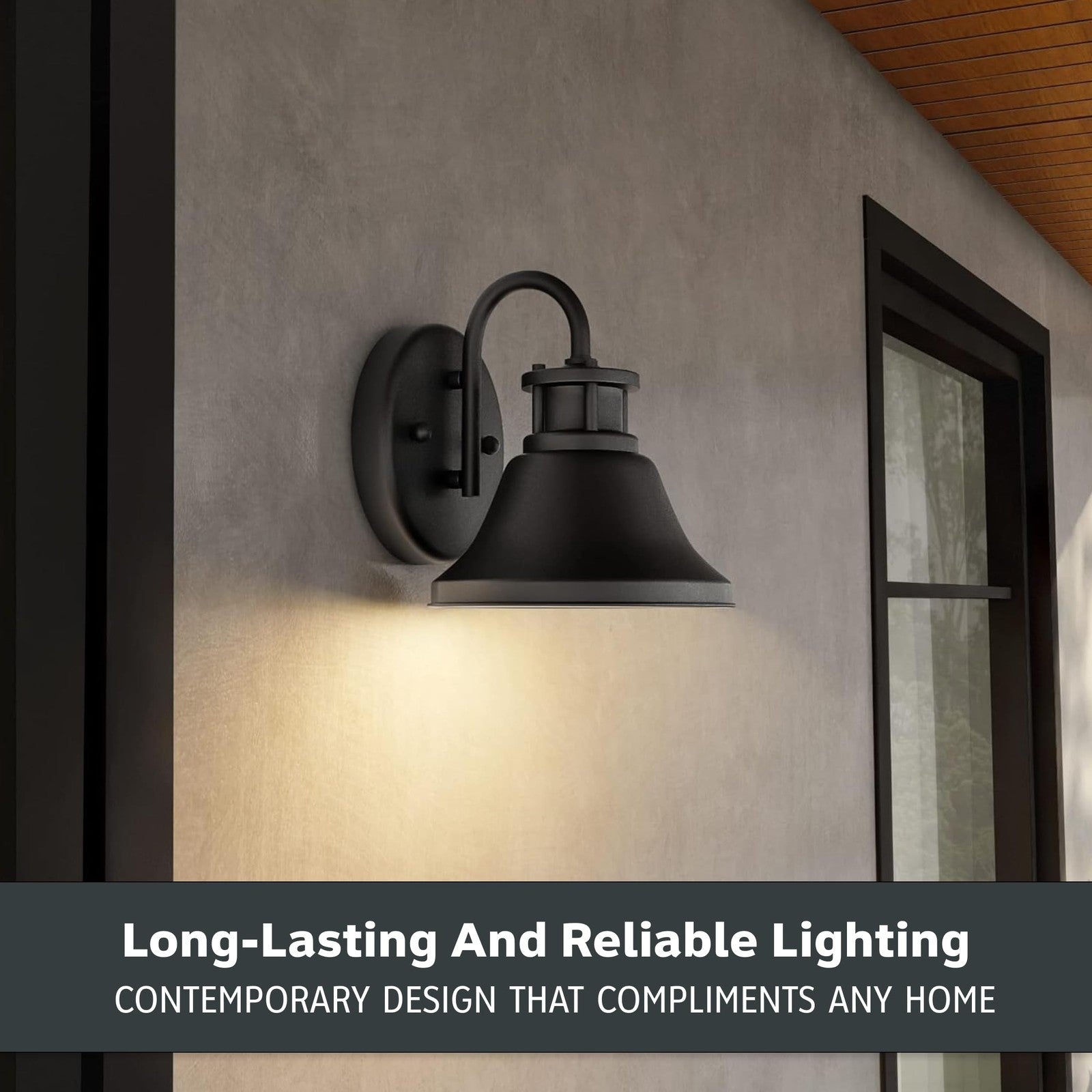 Outdoor wall light fixture by Designers Fountain Bayport, 10.25-inch exterior wall mount with classic lantern style and glass panels.