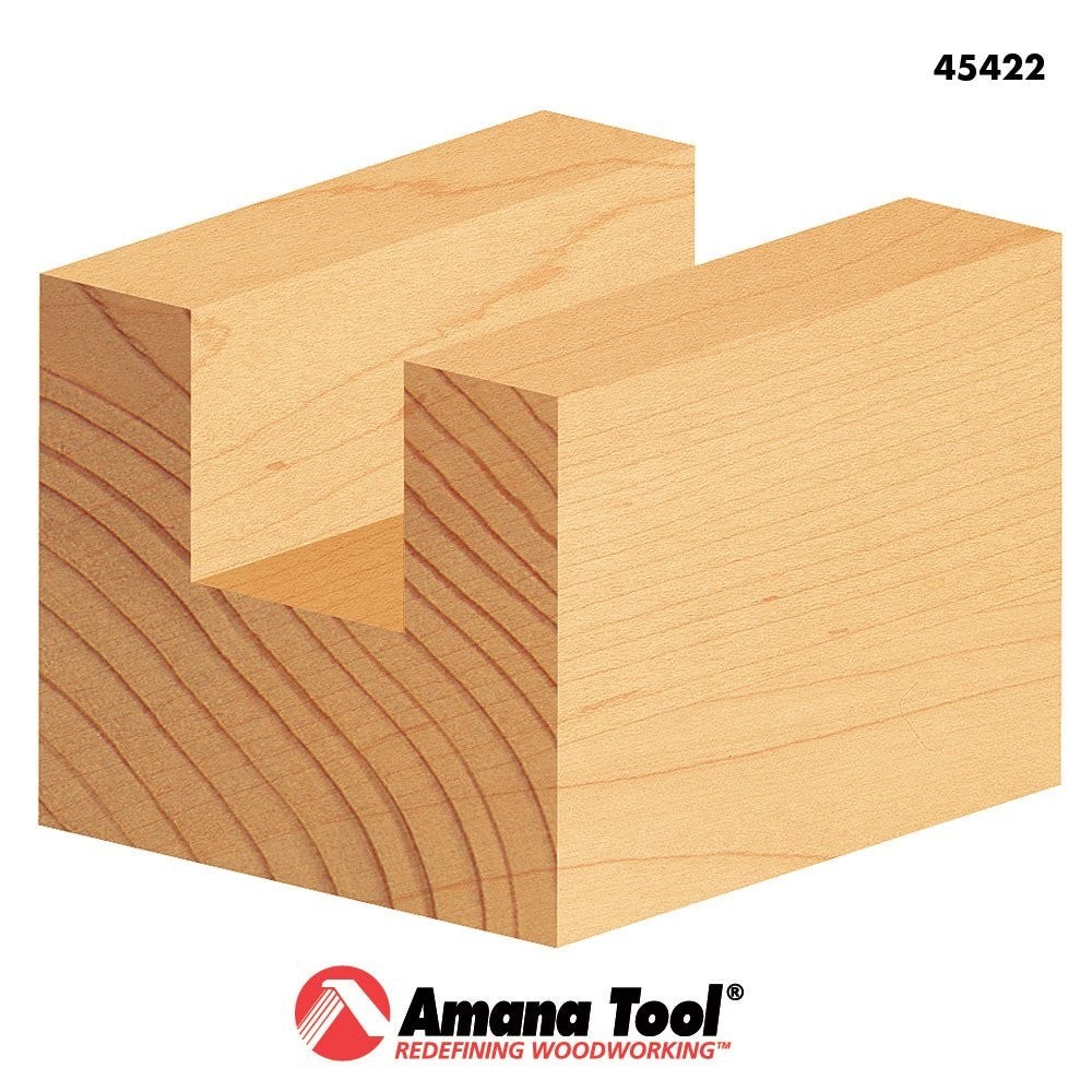 Amana Tool 45422 carbide-tipped straight plunge router bit, 1/2-inch diameter, used for woodworking and routing projects