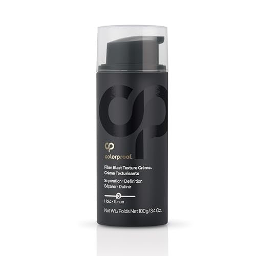 ColorProof Fiber Blast Texture Crème in 3.4oz, hydrating non-greasy formula with lychee and melon scent, shown in a tube.