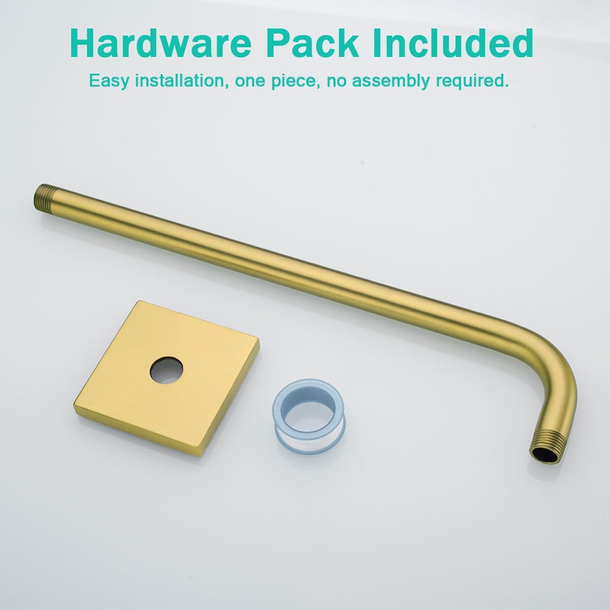 Stainless steel SEABEFORE 16-inch shower arm with flange, wall-mounted shower extension for bathroom use