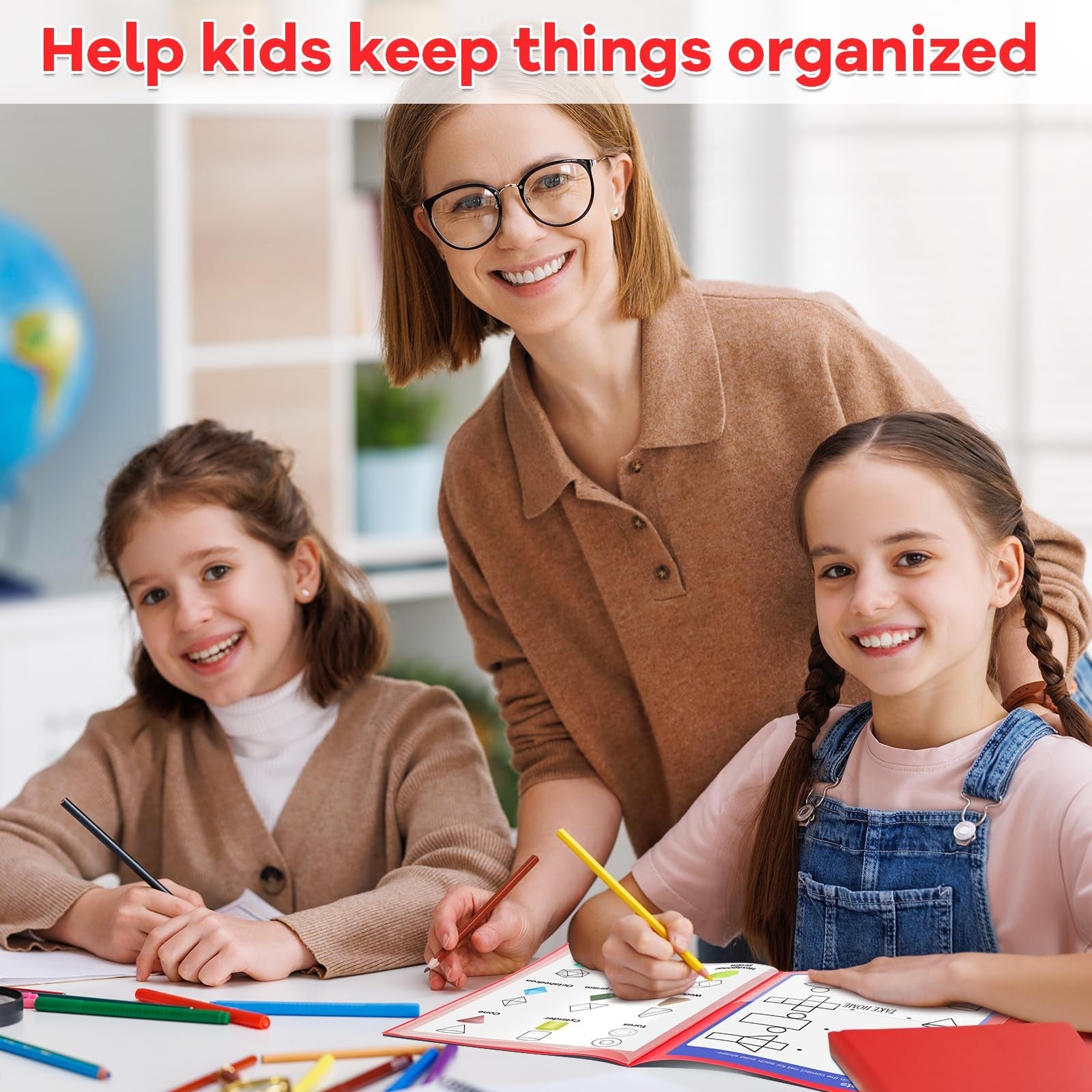 Henoyso 24-pack school and home 2-pocket folders with clear inner pockets, ideal for organizing papers and documents.