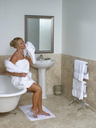 Warmrails Classic towel warmer rack, free-standing or wall-mounted, with sleek metal bars for drying and warming towels.