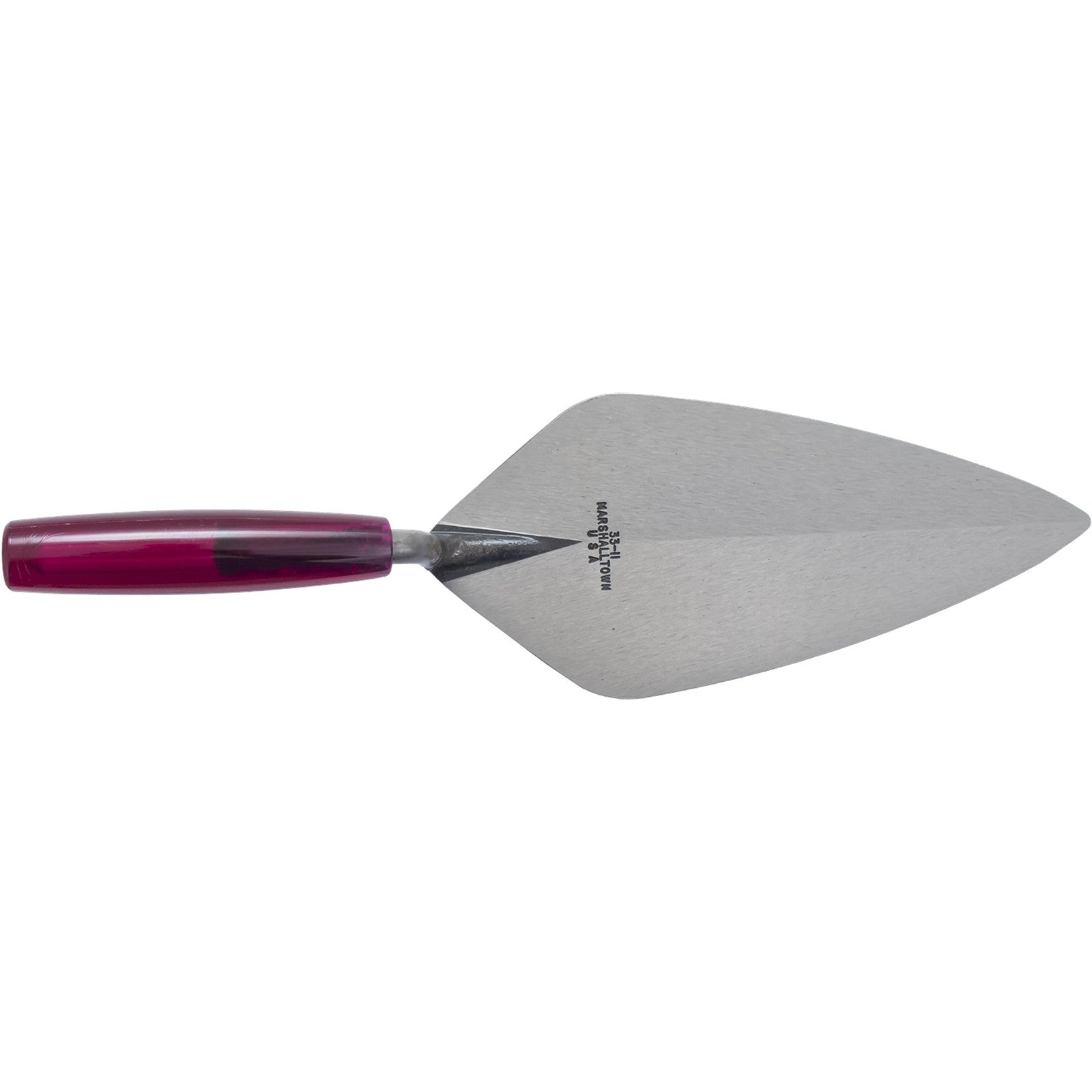Marshalltown London Brick Trowel with wood handle, 11 x 4.875 inches, masonry tool for bricklaying and masonry work.