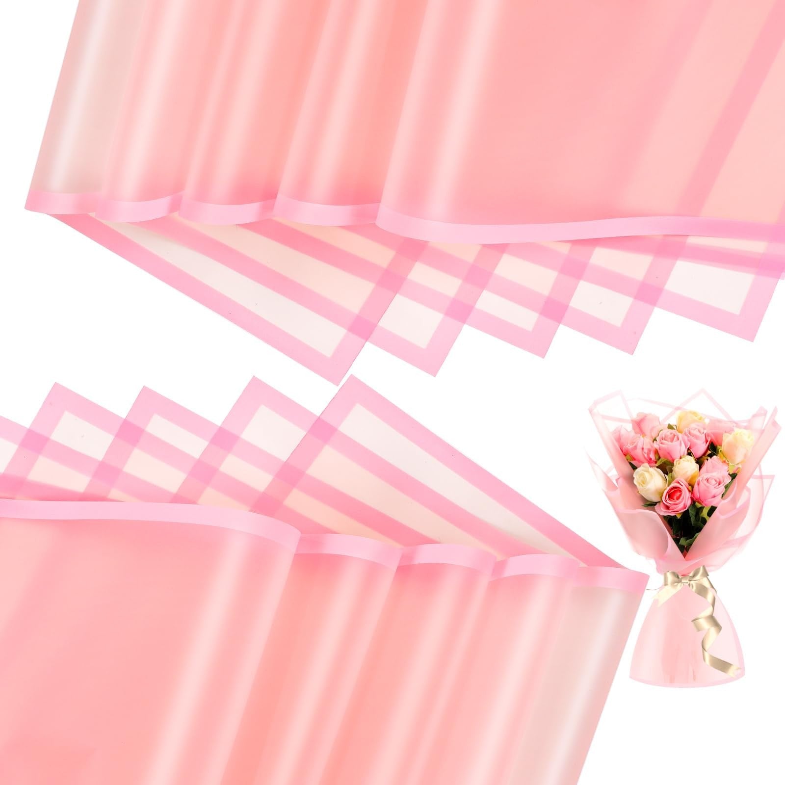 Ctosree flower wrapping paper, 22.8 x 22.8 inches, waterproof with floral design, 240 sheets for gift wrapping or crafts