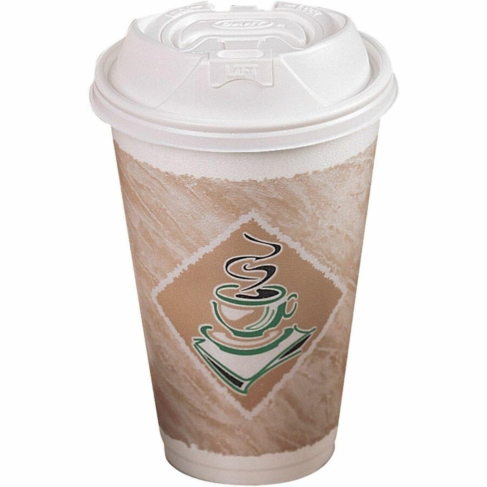 Dart 20 oz Cafe G foam cup, white, disposable coffee cup in case of 500, ideal for hot beverages and catering.