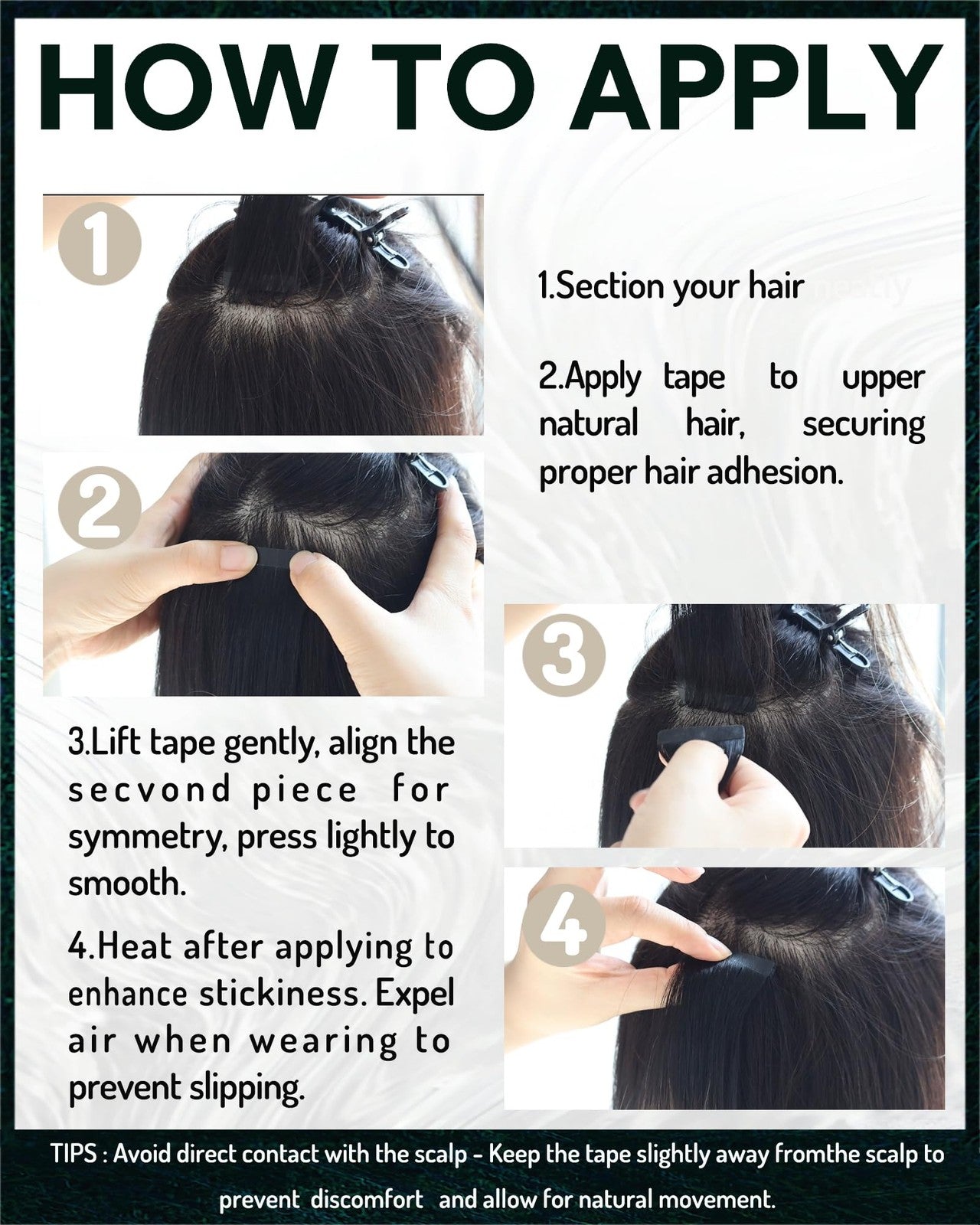 Blonde Runature 24-inch tape-in human hair extensions laid out flat for display.