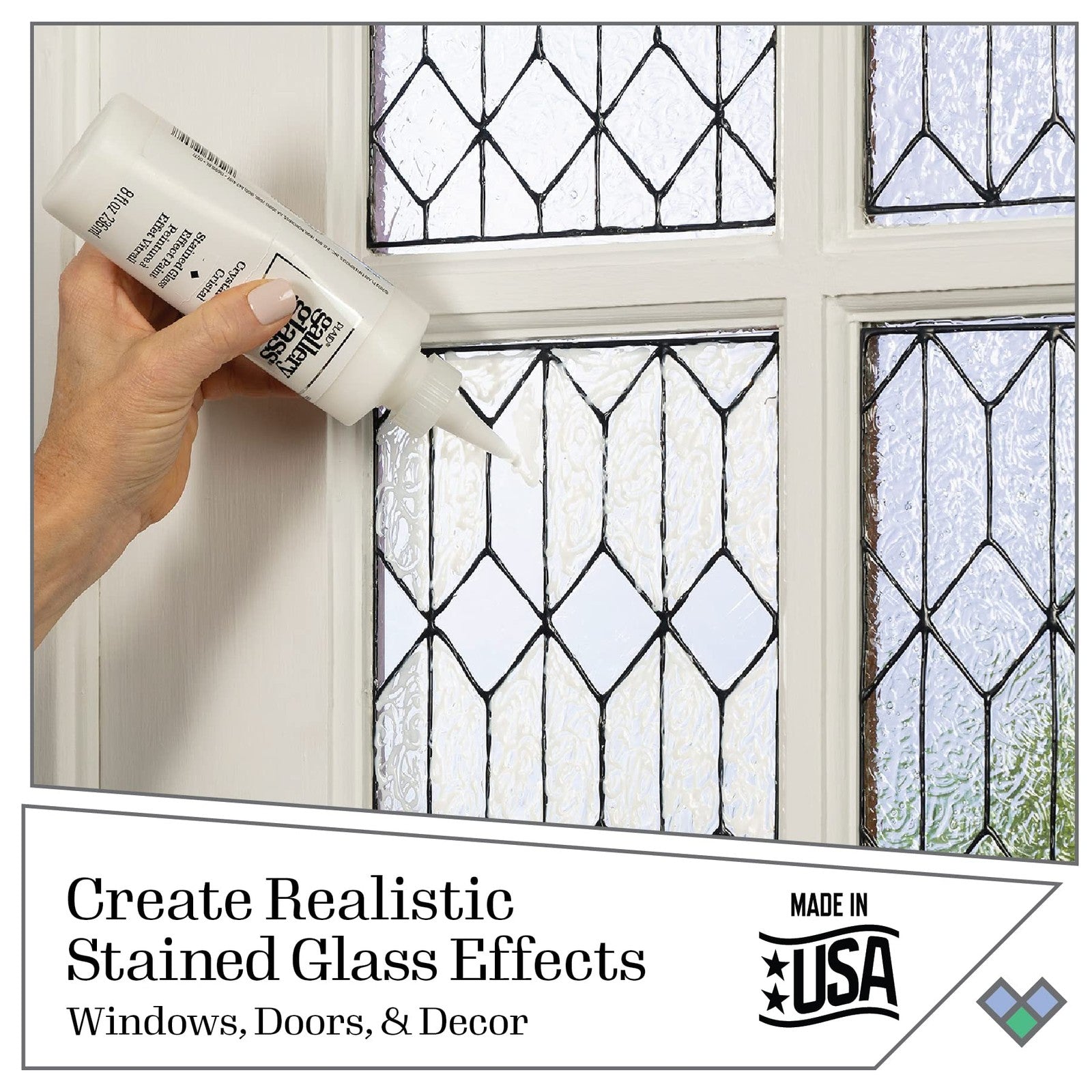 Gallery Glass Privacy Window stained glass pattern pack for DIY art, featuring colorful designs for decorative window projects.