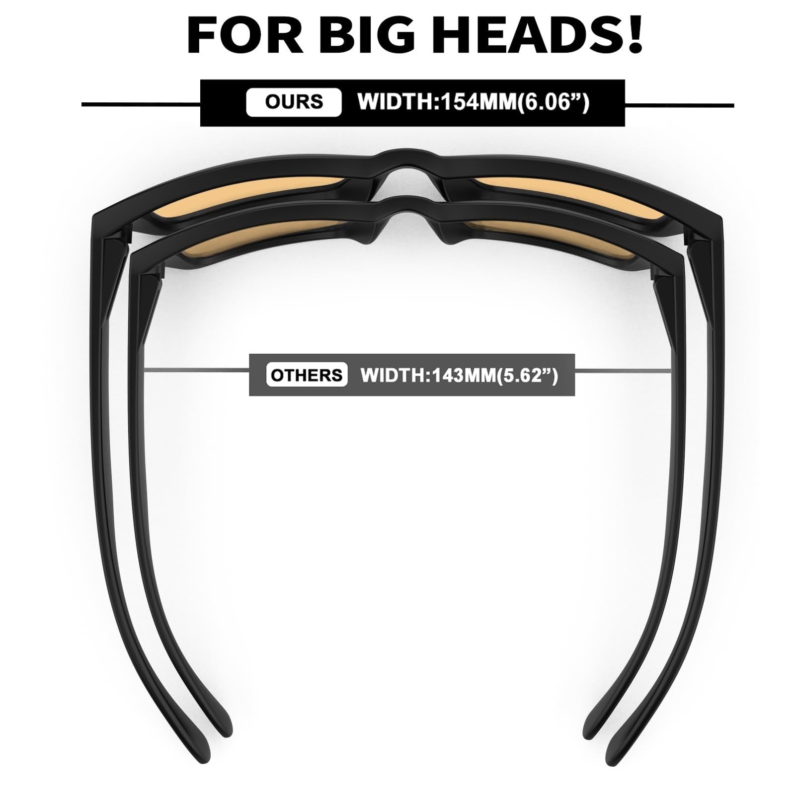 MAXJULI blue light glasses in XXL size with large, wide frame and Z87 certification, designed for big, wide-headed individuals.