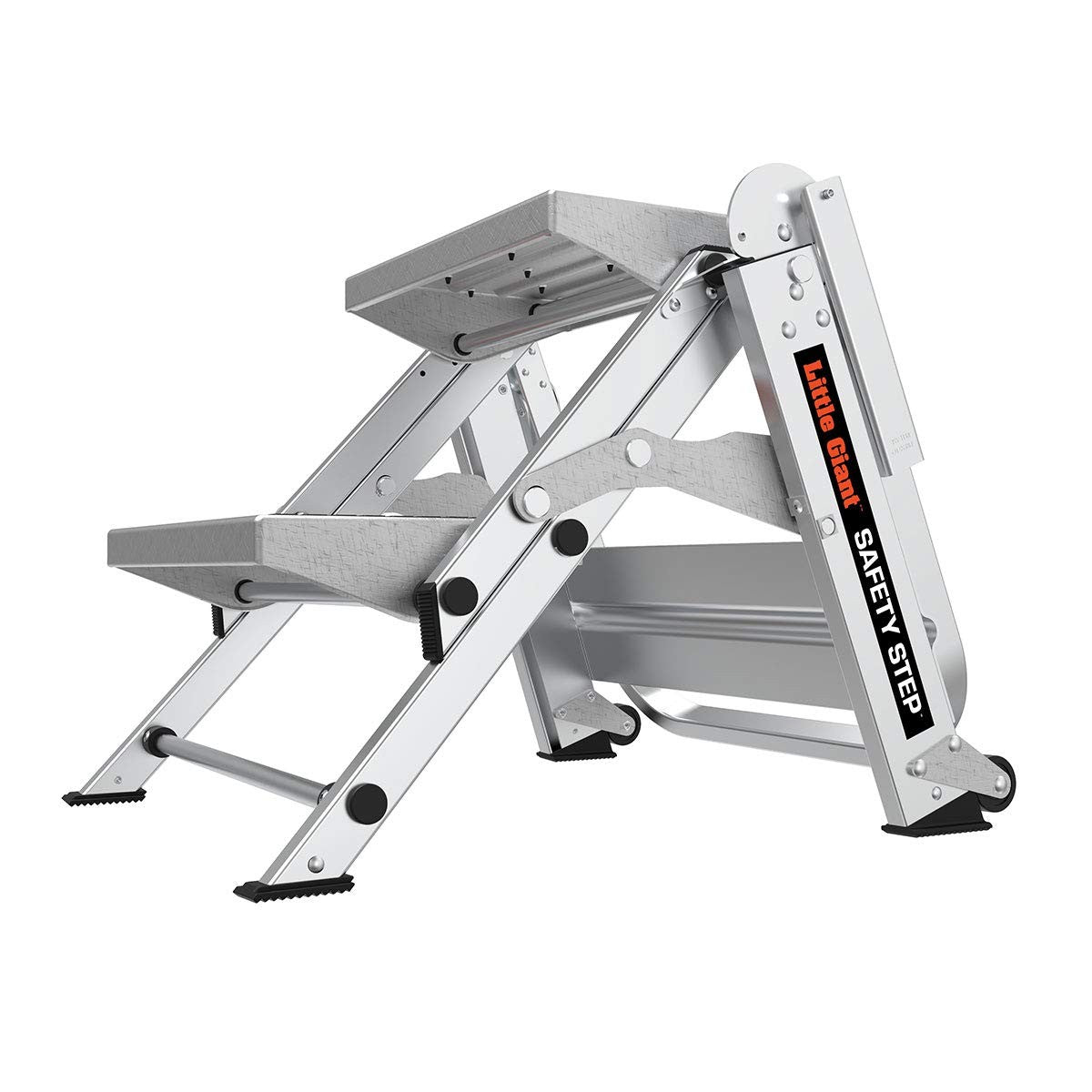 Little Giant Safety Step 2-step aluminum step stool, 2-foot Type 1A ladder for household or professional use.