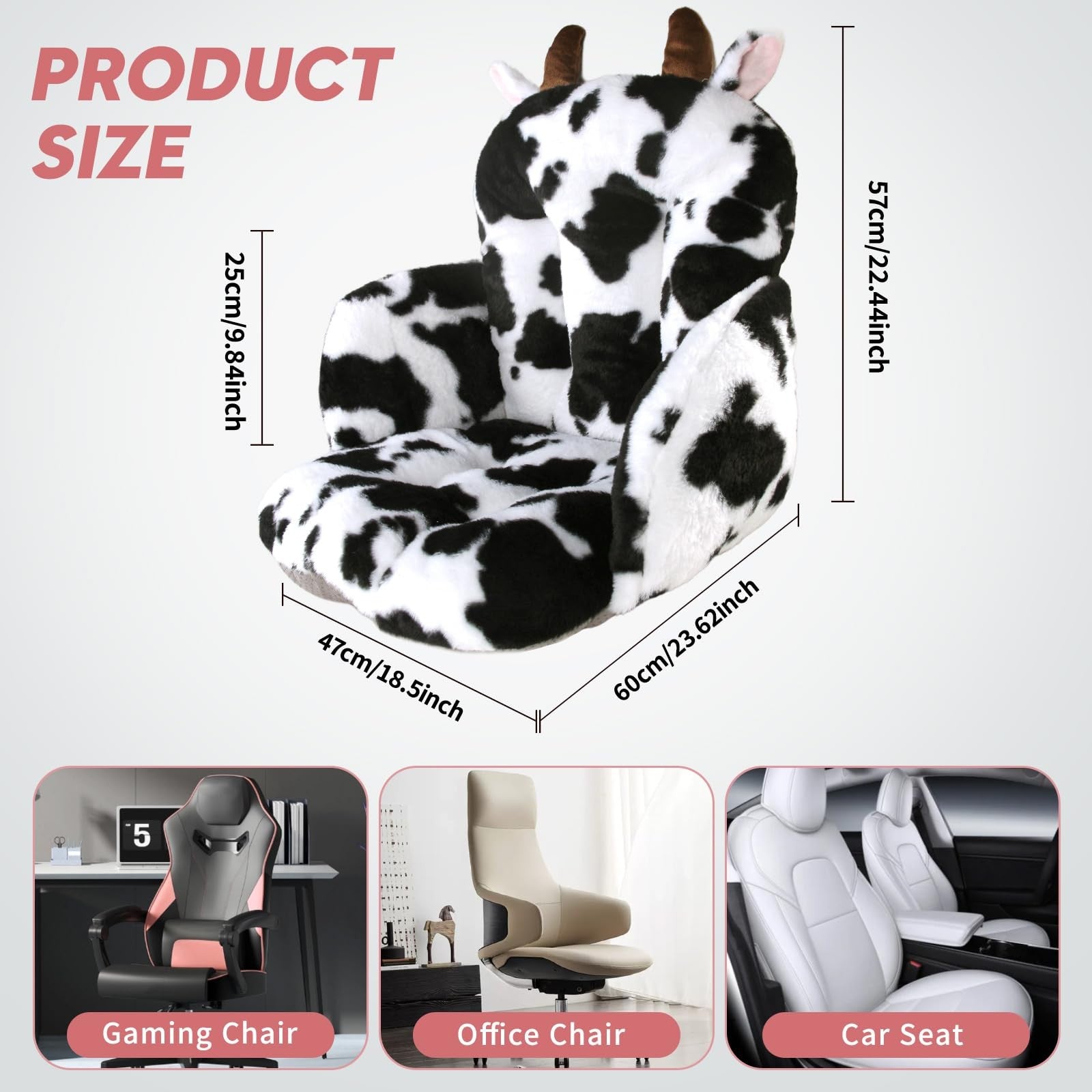 DOBUONO comfy office chair cushion, 17.5-inch square, plush seat pad with a cute, supportive design for ergonomic comfort.