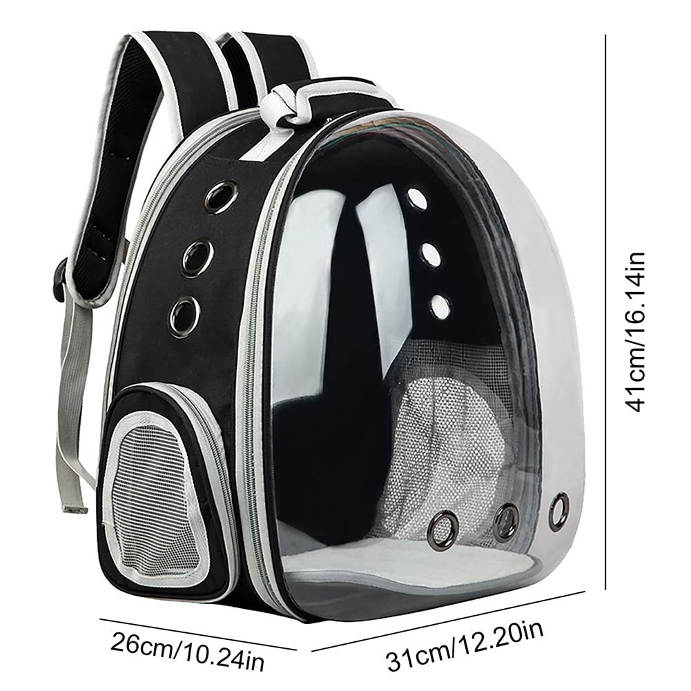 Transparent space capsule pet carrier backpack by ZYHOAOE, showcasing a bubble-style design for carrying small animals comfortably.