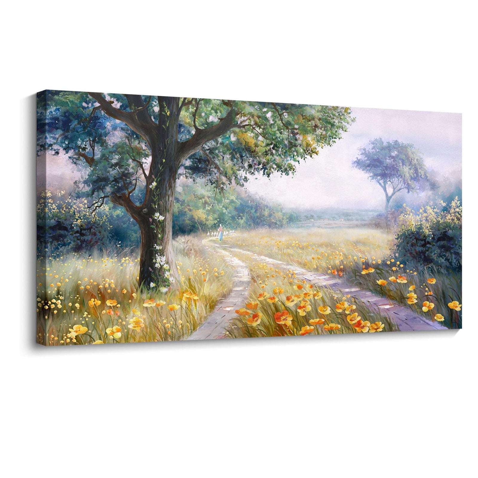CHATYOUNG rustic canvas wall art featuring a tranquil landscape print, ideal for home decor and wall pictures.