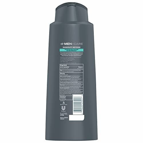 Dove Men + Care 2-in-1 Shampoo and Conditioner Dandruff Defense 20.4 oz bottles, four-pack, with sleek gray packaging